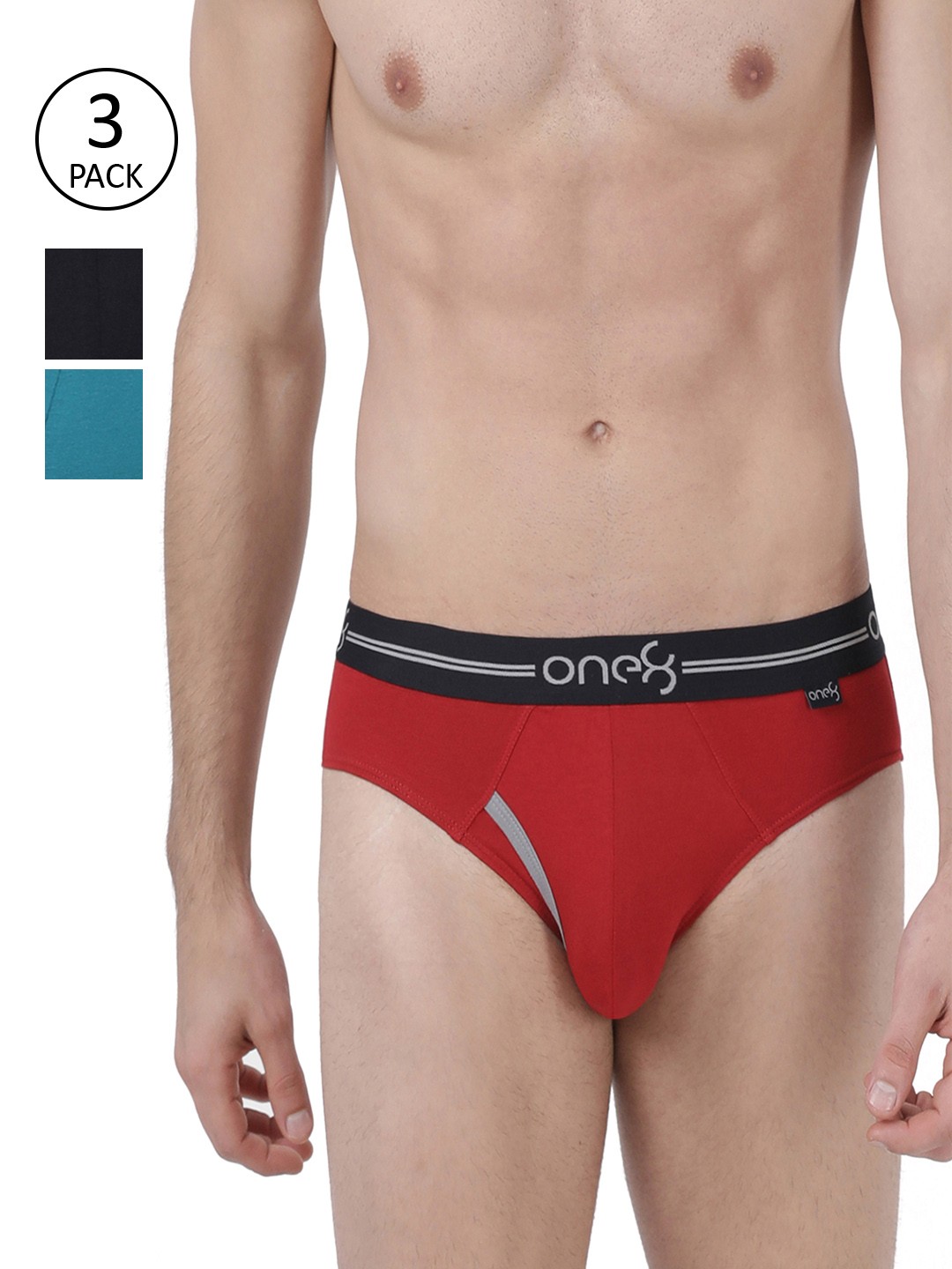 one8 by Virat Kohli Men Pack Of 3 Solid Basic Premium Cotton Stretch Briefs 205-PO3, Red
one8 by Virat Kohli Men Pack Of 3 Solid Basic Premium Cotton Stretch Briefs 205-PO3, Red