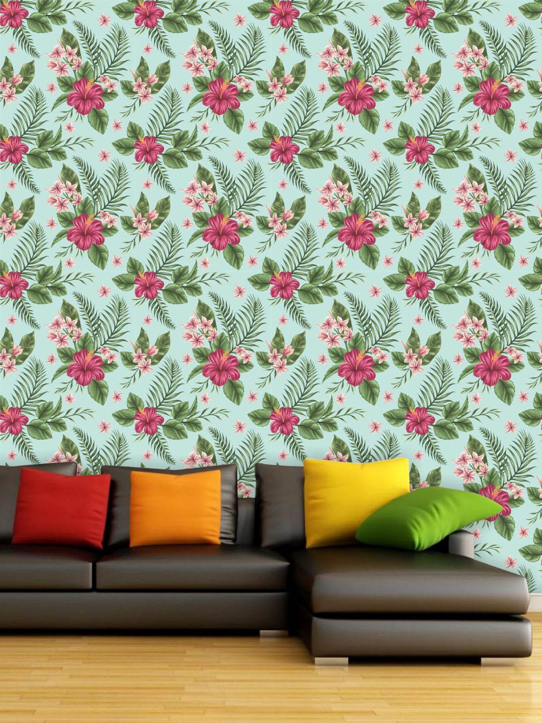 PAPER PLANE DESIGN Purple & Green Floral Waterproof Vinyl Wallpaper