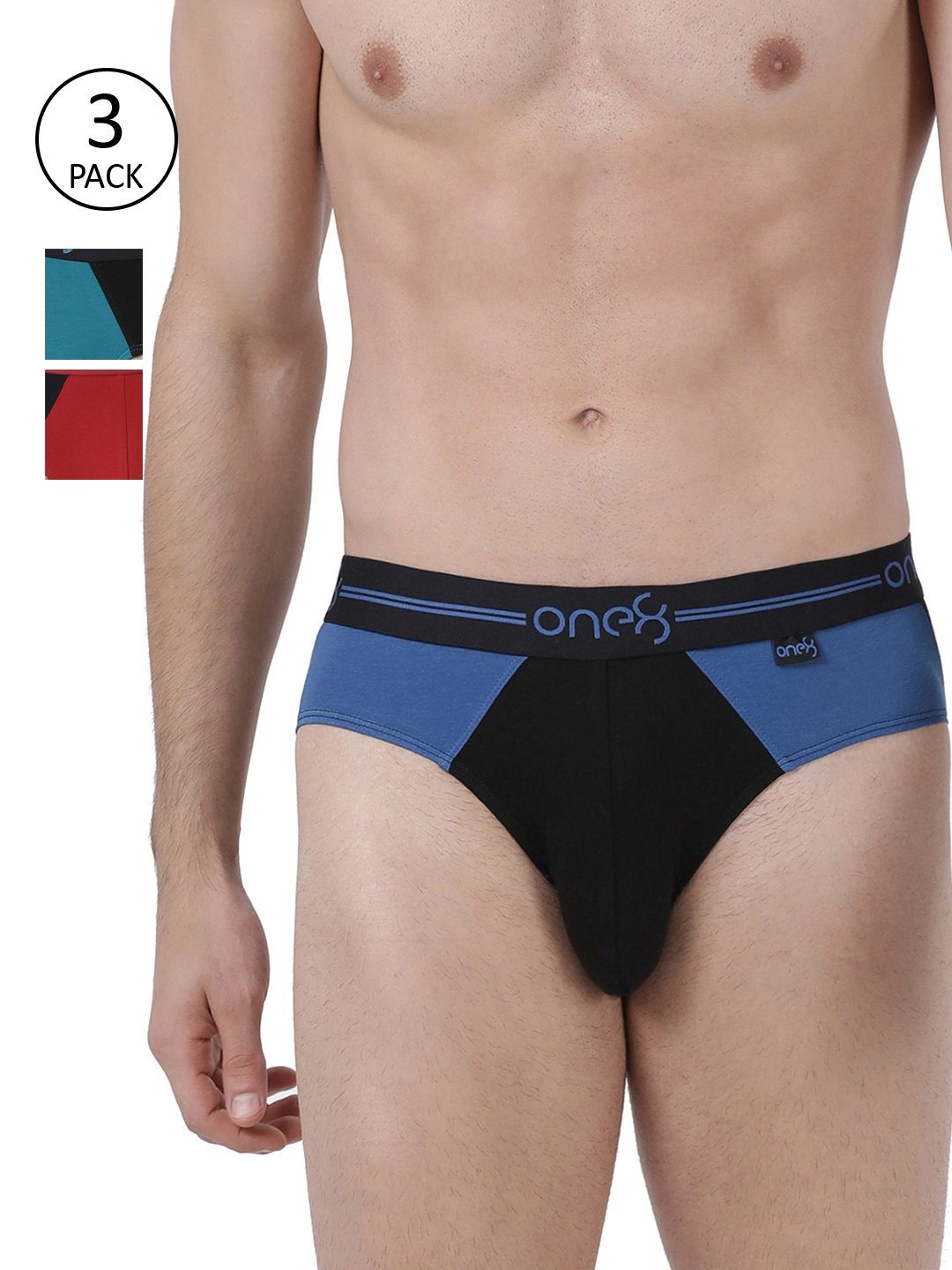 one8 by Virat Kohli Men Pack Of 3 Colourblocked Premium Cotton Stretch Briefs 204-PO3, Black
one8 by Virat Kohli Men Pack Of 3 Colourblocked Premium Cotton Stretch Briefs 204-PO3, Black