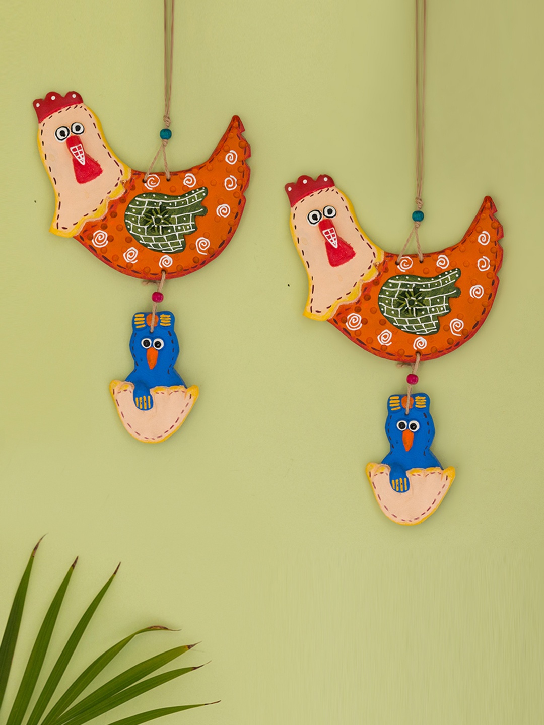 ExclusiveLane Multicoloured Set of 2 Hens & Chicks Hand-painted Decorative Wall Hanging, Multi
ExclusiveLane Multicoloured Set of 2 Hens & Chicks Hand-painted Decorative Wall Hanging, Multi