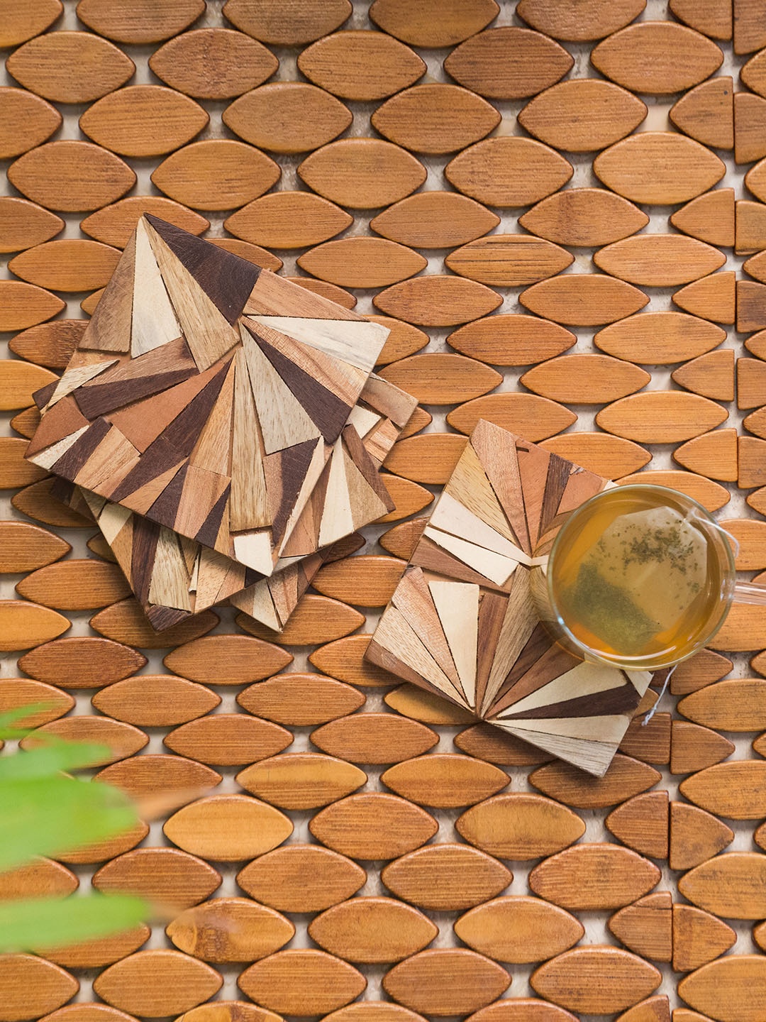 ExclusiveLane Set Of 4 Brown & Beige Mosaic Triangles Handcrafted Rustic Finish Mango Wood Coasters
ExclusiveLane Set Of 4 Brown & Beige Mosaic Triangles Handcrafted Rustic Finish Mango Wood Coasters