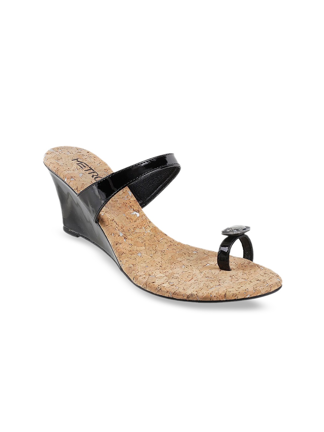 Metro Women Black Solid Heels