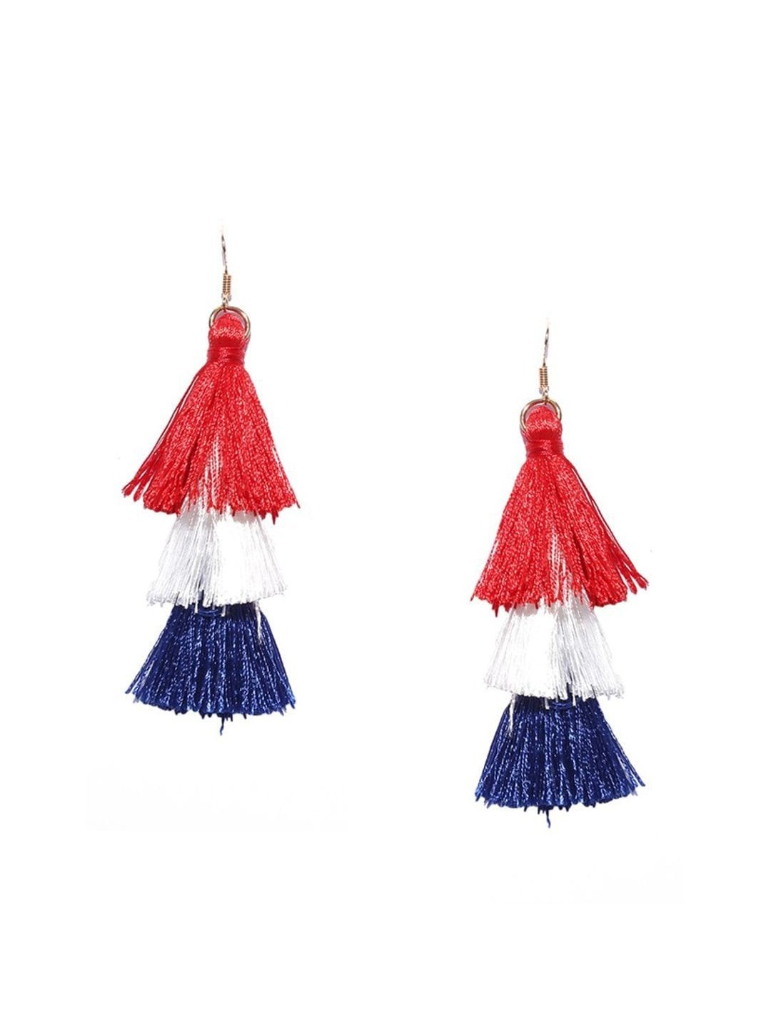 OOMPH Multicoloured Quirky Layer Tassel Drop Earrings, Multi