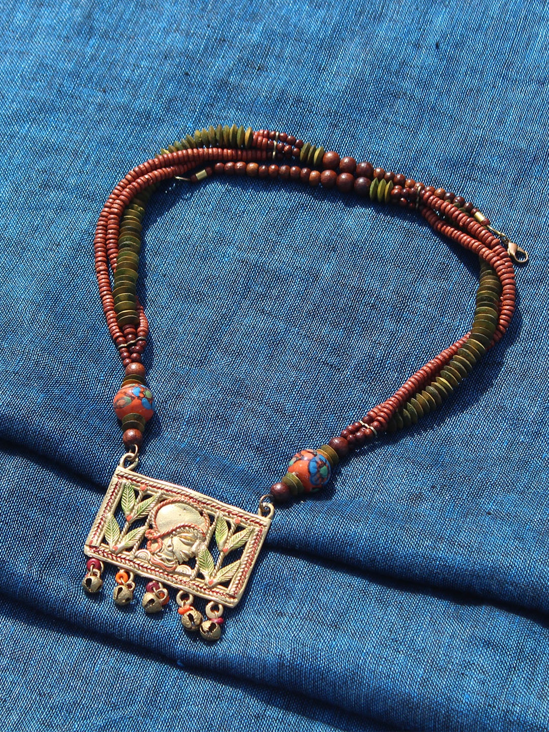 ExclusiveLane Green & Brown Brass Multistrand Handcrafted Beaded Tribal Women Necklace
ExclusiveLane Green & Brown Brass Multistrand Handcrafted Beaded Tribal Women Necklace