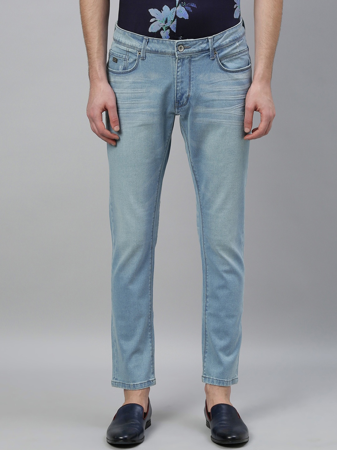 RARE RABBIT Men Blue Slim Fit Mid-Rise Clean Look Jeans
