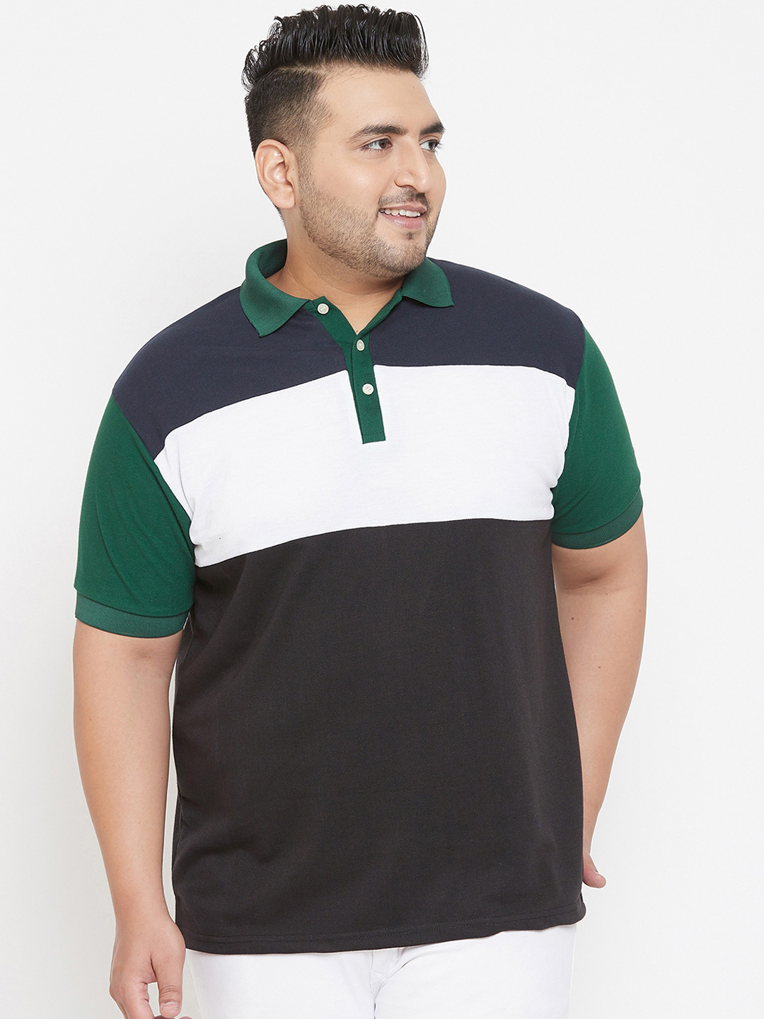 bigbanana Plus Size Men Black Wihte Colourblocked Bio Finish Polo Collar Pure Cotton T-shirt
bigbanana Plus Size Men Black Wihte Colourblocked Bio Finish Polo Collar Pure Cotton T-shirt