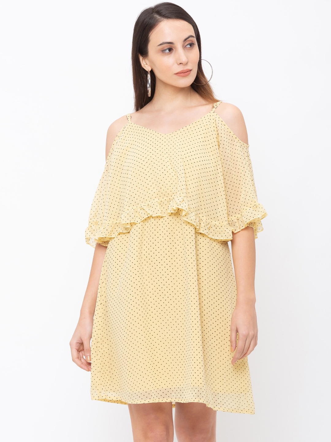 Globus Women Yellow Printed A-Line Dress