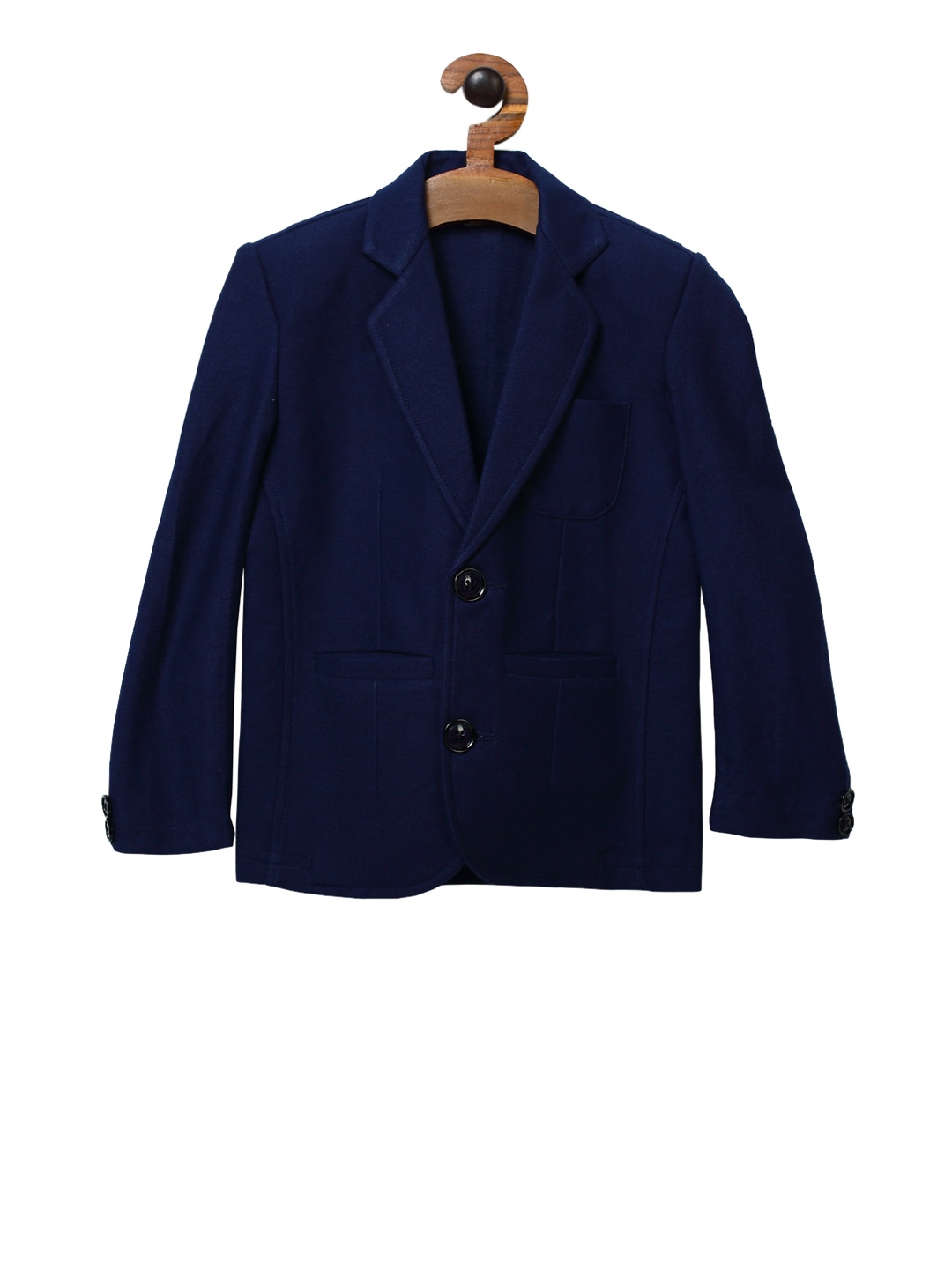 RIKIDOOS Boys Navy Blue Solid Single-Breasted Casual Blazer