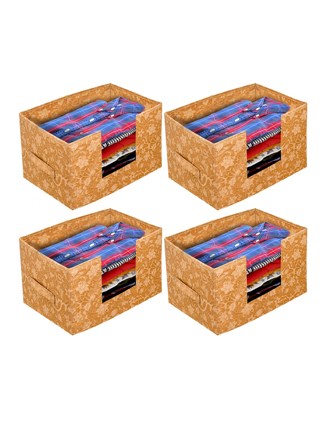 Kuber Industries Set Of 4 Beige Metallic Printed Shirt Stacker Organisers With Handles
Kuber Industries Set Of 4 Beige Metallic Printed Shirt Stacker Organisers With Handles