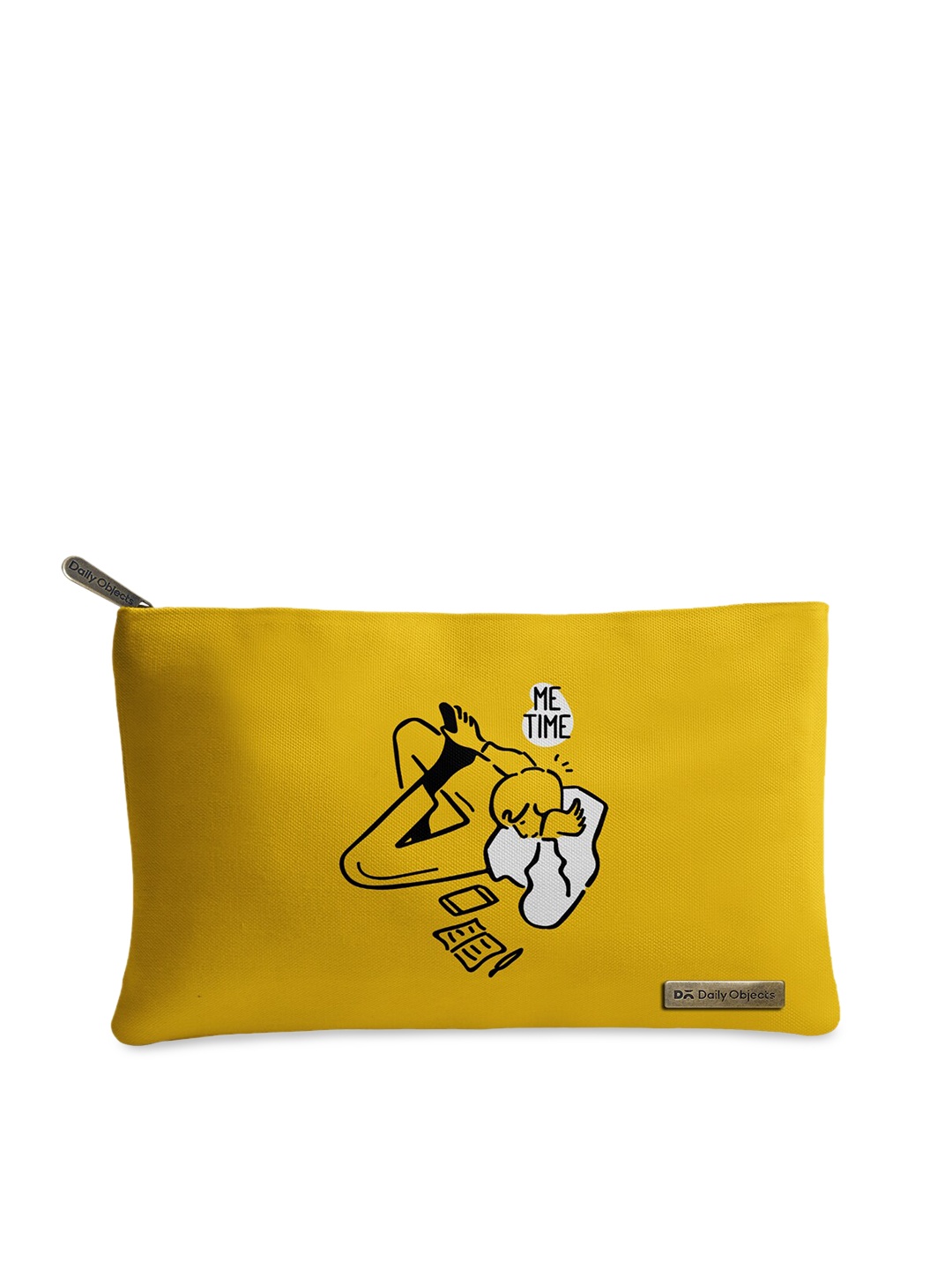 DailyObjects Women Yellow Printed Me Time Pouch