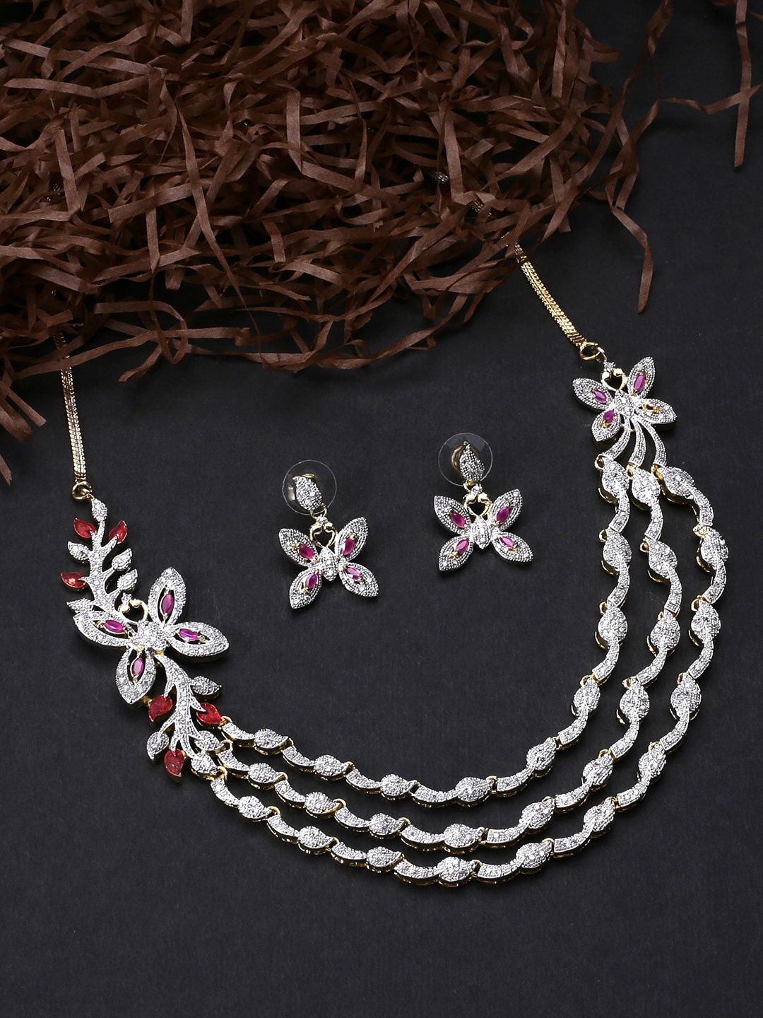 Yellow Chimes Gold-Plated Silver-Toned & White AD-Studded Handcrafted Jewellery Set
Yellow Chimes Gold-Plated Silver-Toned & White AD-Studded Handcrafted Jewellery Set