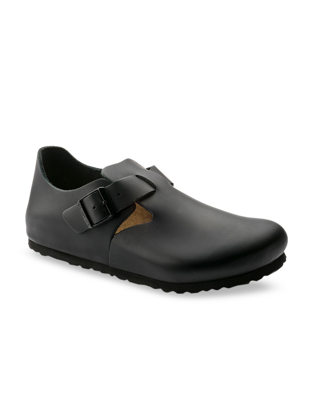 Birkenstock Women Black Slip-On Leather Narrow Width London Sneakers