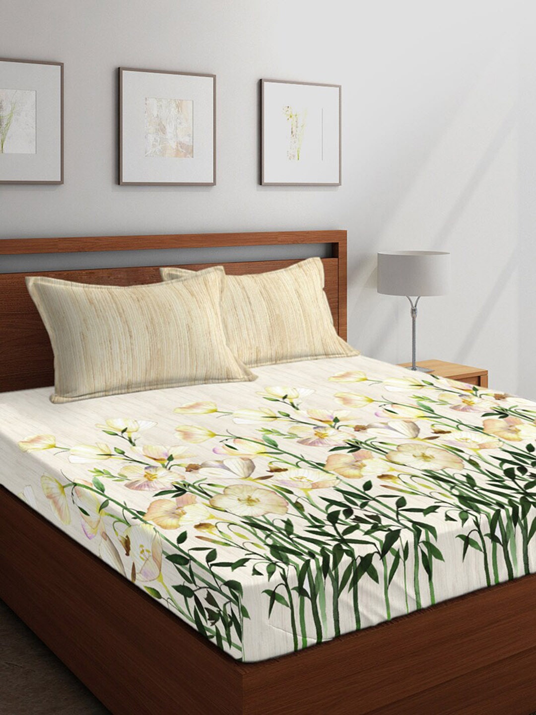 Boutique Living India Off-White & Yellow Floral 300 TC Cotton 1 King Bedsheet with 2 Pillow Covers
Boutique Living India Off-White & Yellow Floral 300 TC Cotton 1 King Bedsheet with 2 Pillow Covers