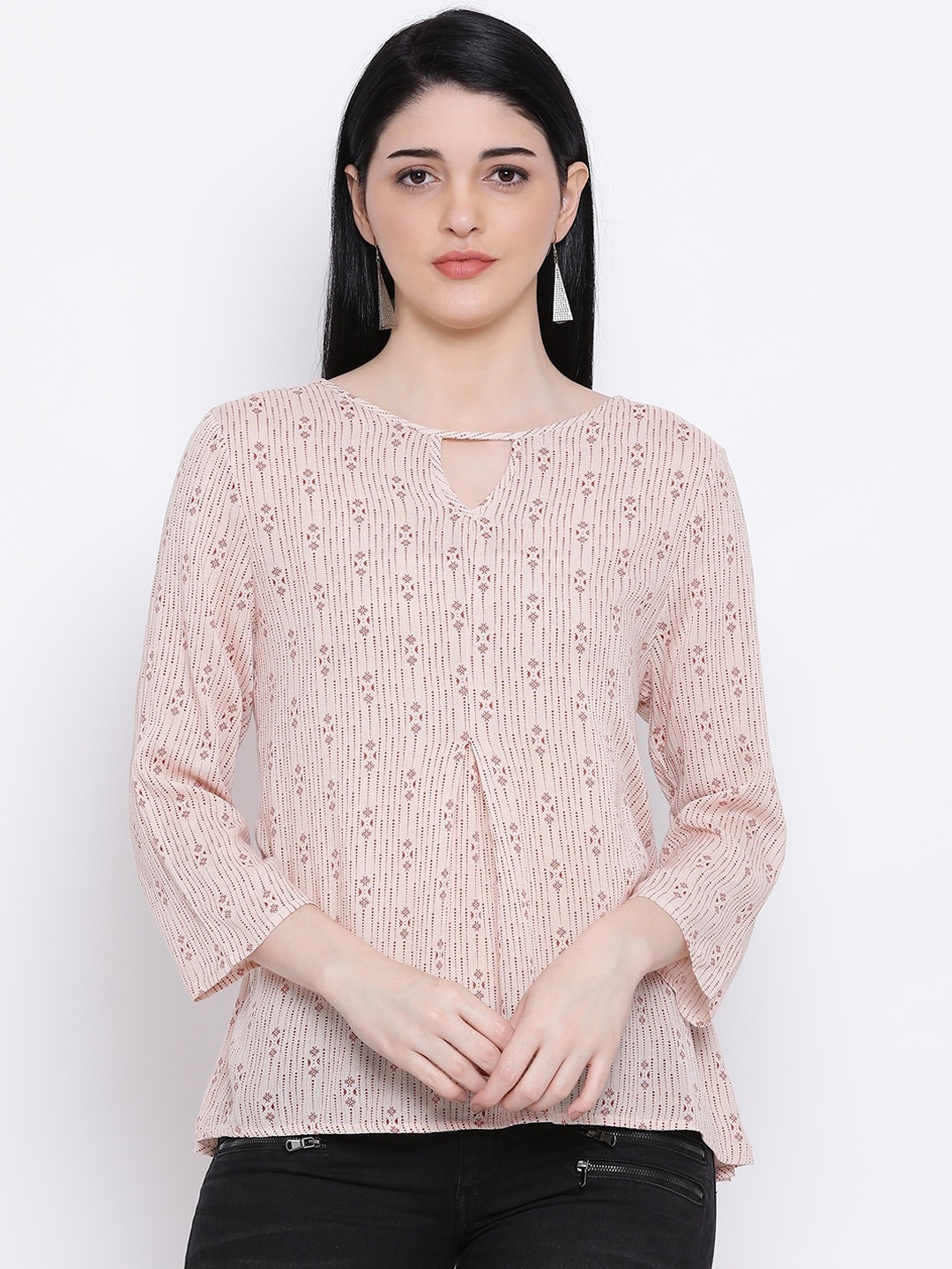 Oxolloxo Women Beige Printed Top