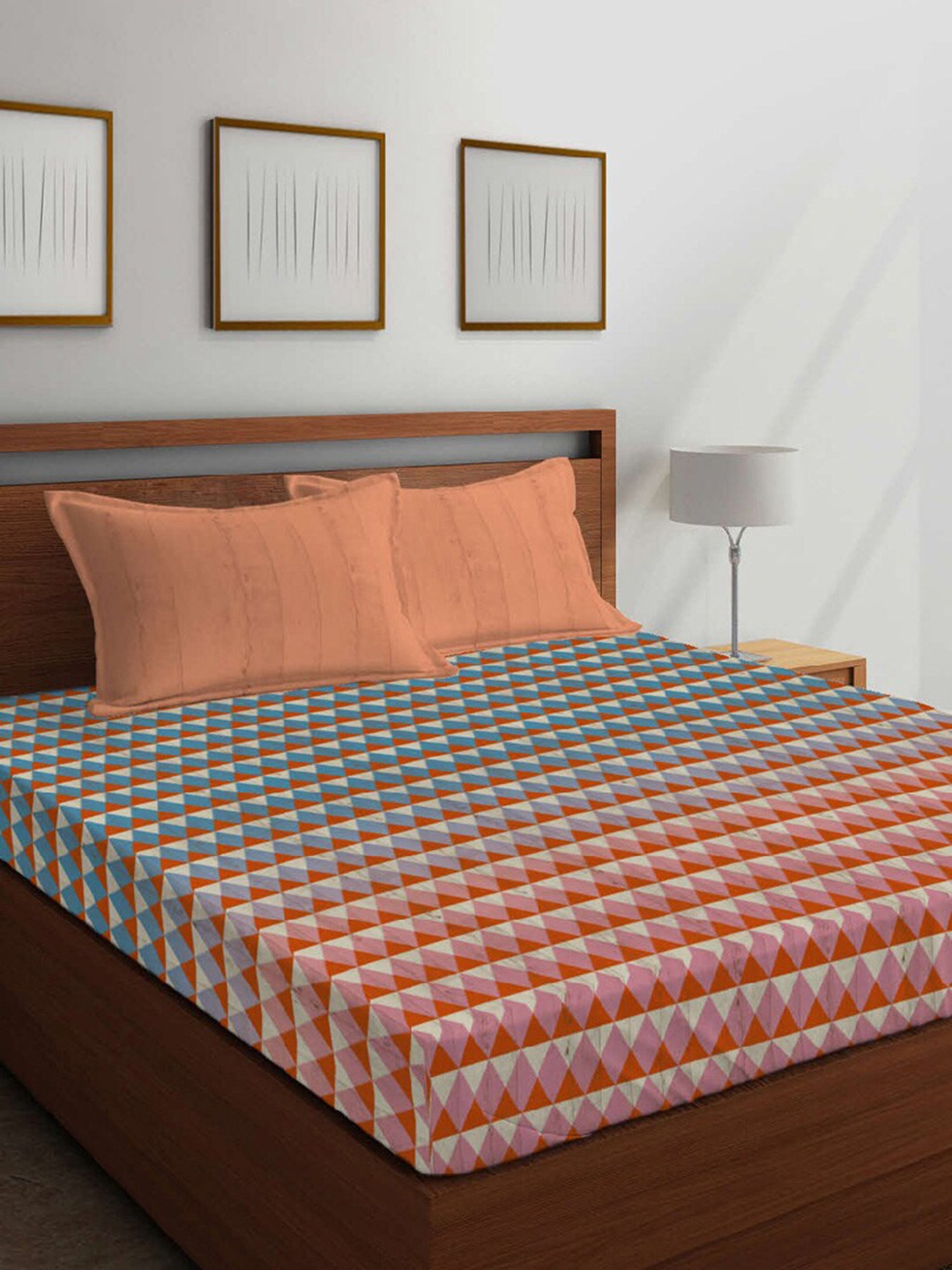 Boutique Living India Navy Blue & Maroon Geometric 144 TC Cotton 1 King Bedsheet with 2 Pillow Covers
Boutique Living India Navy Blue & Maroon Geometric 144 TC Cotton 1 King Bedsheet with 2 Pillow Covers