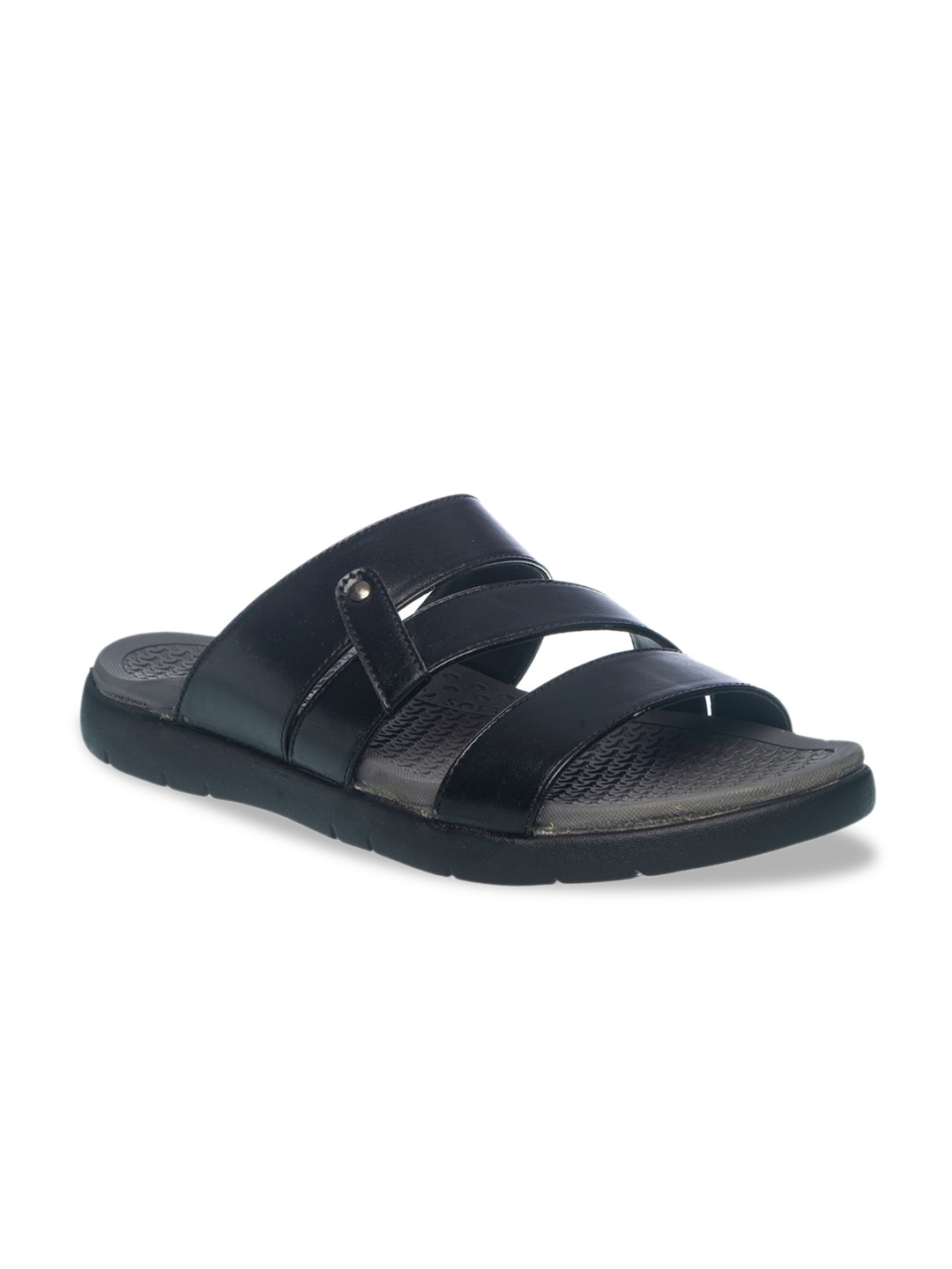 Khadims Men Black Solid Comfort Sandals