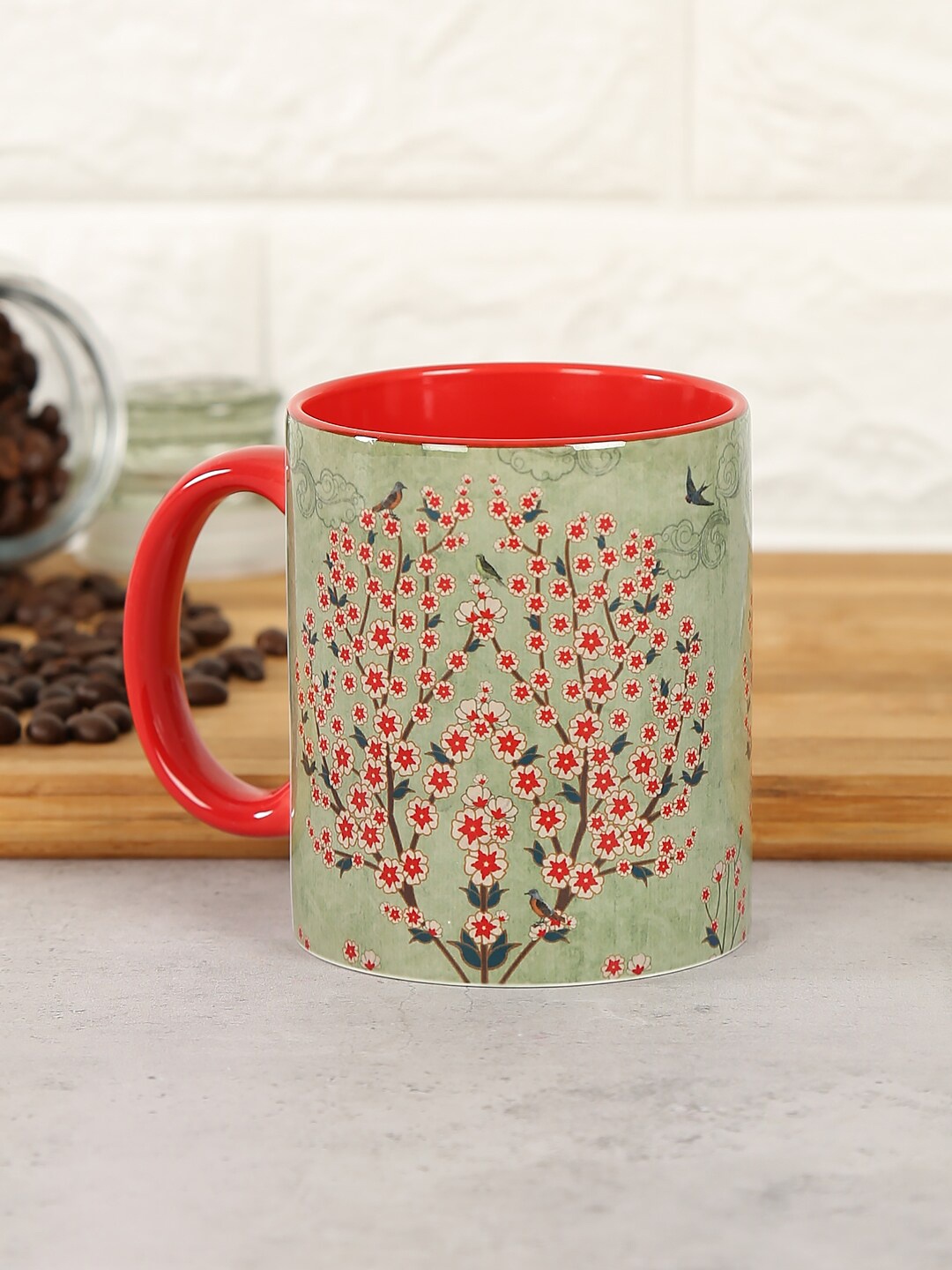 India Circus by Krsnaa Mehta Green & Red Beryl Boutonniere Coffee Mug 100 ml