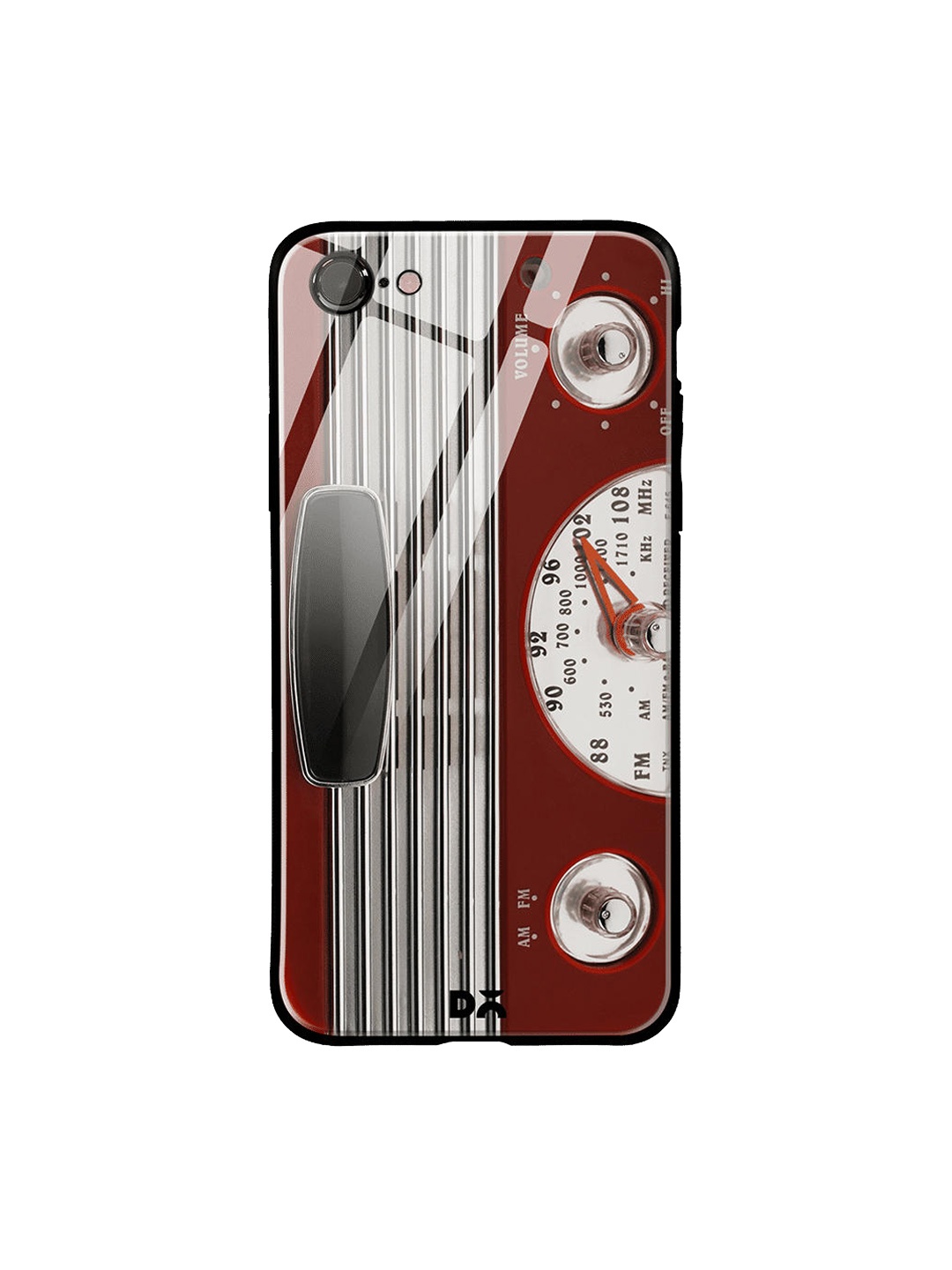 DailyObjects Red & Grey Radio iPhone 8 Glass Cover