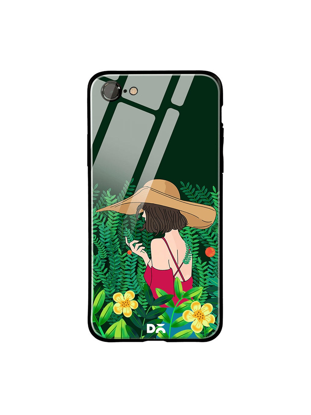 DailyObjects Green & Brown Forest Girl iPhone 8 Glass Case