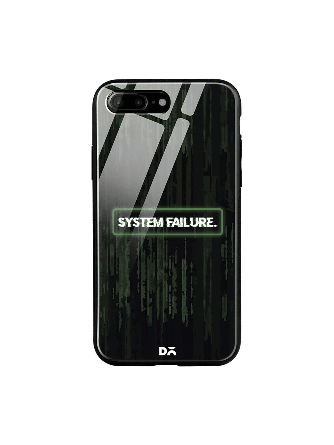 DailyObjects Black & Green System Failure iPhone 8 Plus Glass Case