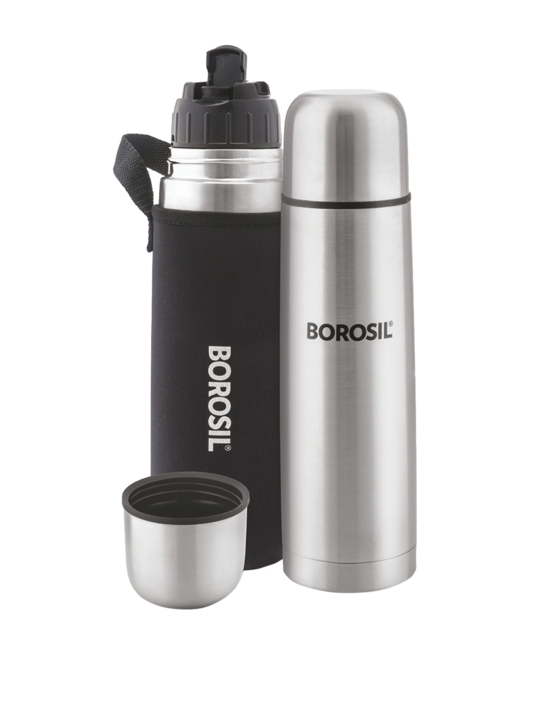 BOROSIL Unisex Black & Silver-Toned Hydra Thermo Stainless Steel Vacuum Insulated Flask Water Bottle
BOROSIL Unisex Black & Silver-Toned Hydra Thermo Stainless Steel Vacuum Insulated Flask Water Bottle