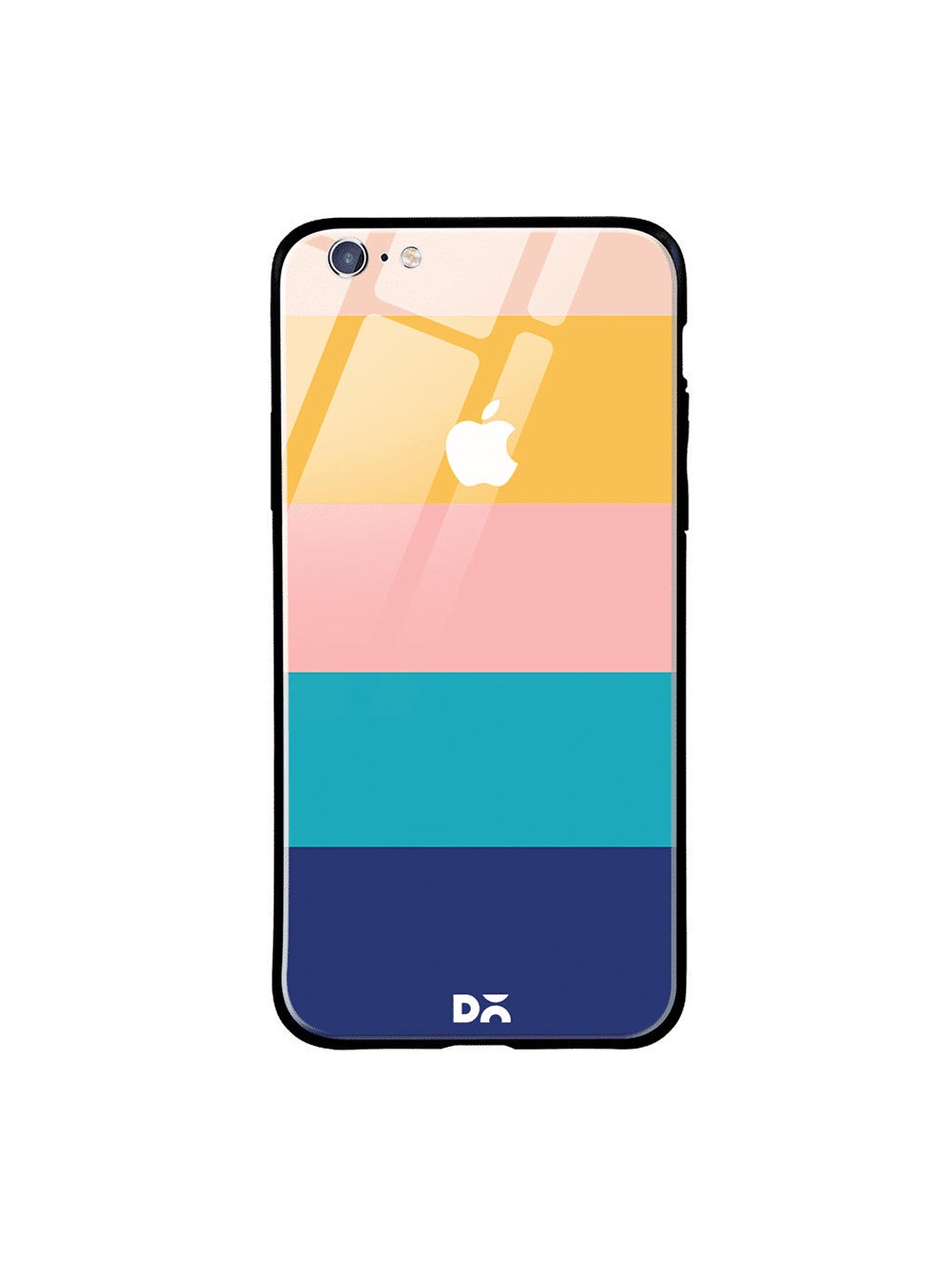 DailyObjects Blue & Peach-Coloured Quin iPhone 6S Glass Case