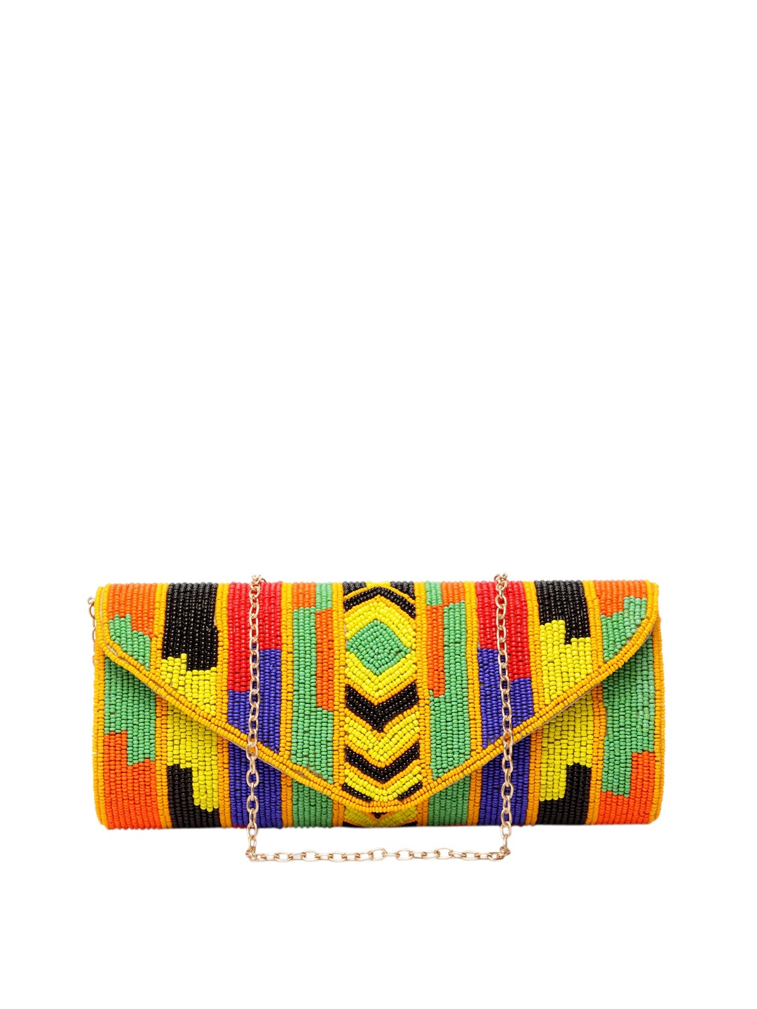 DUGRISTYLE Multicoloured Embellished Envelope Clutch, Multi