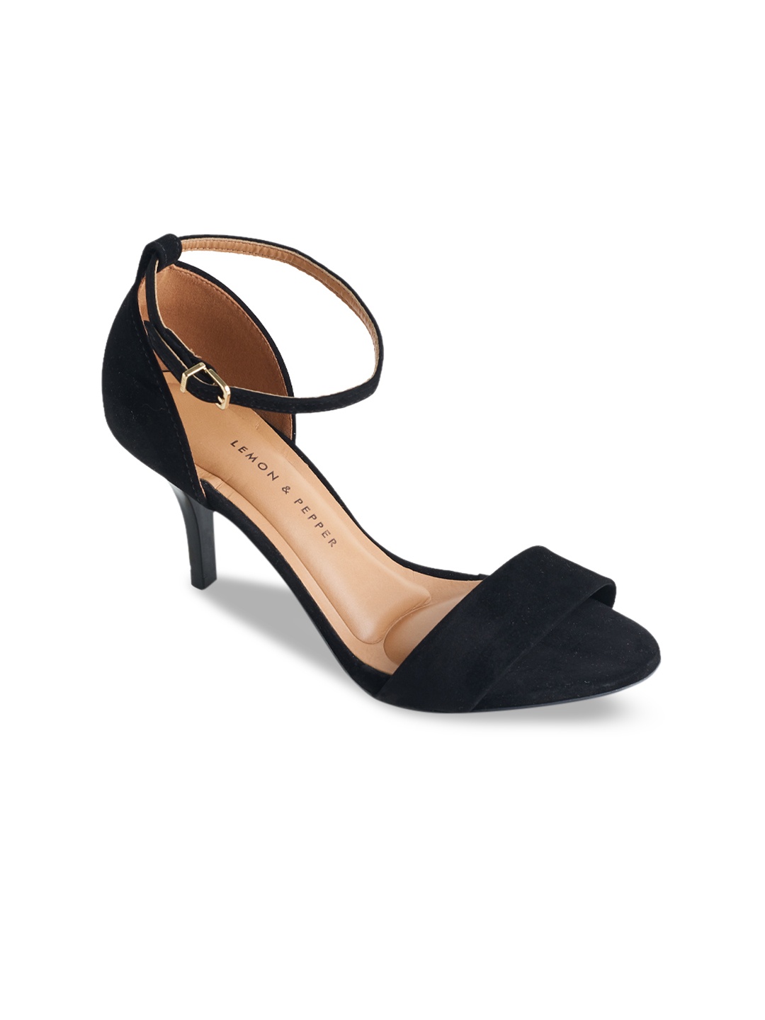 LEMON & PEPPER Women Black Solid Heels