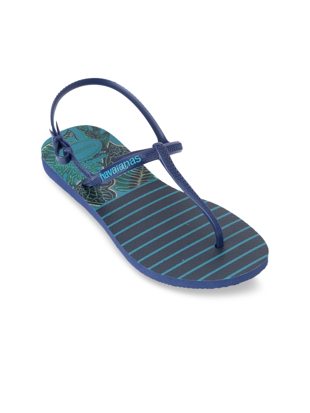 Havaianas Women Navy Blue Printed T-Strap Flats