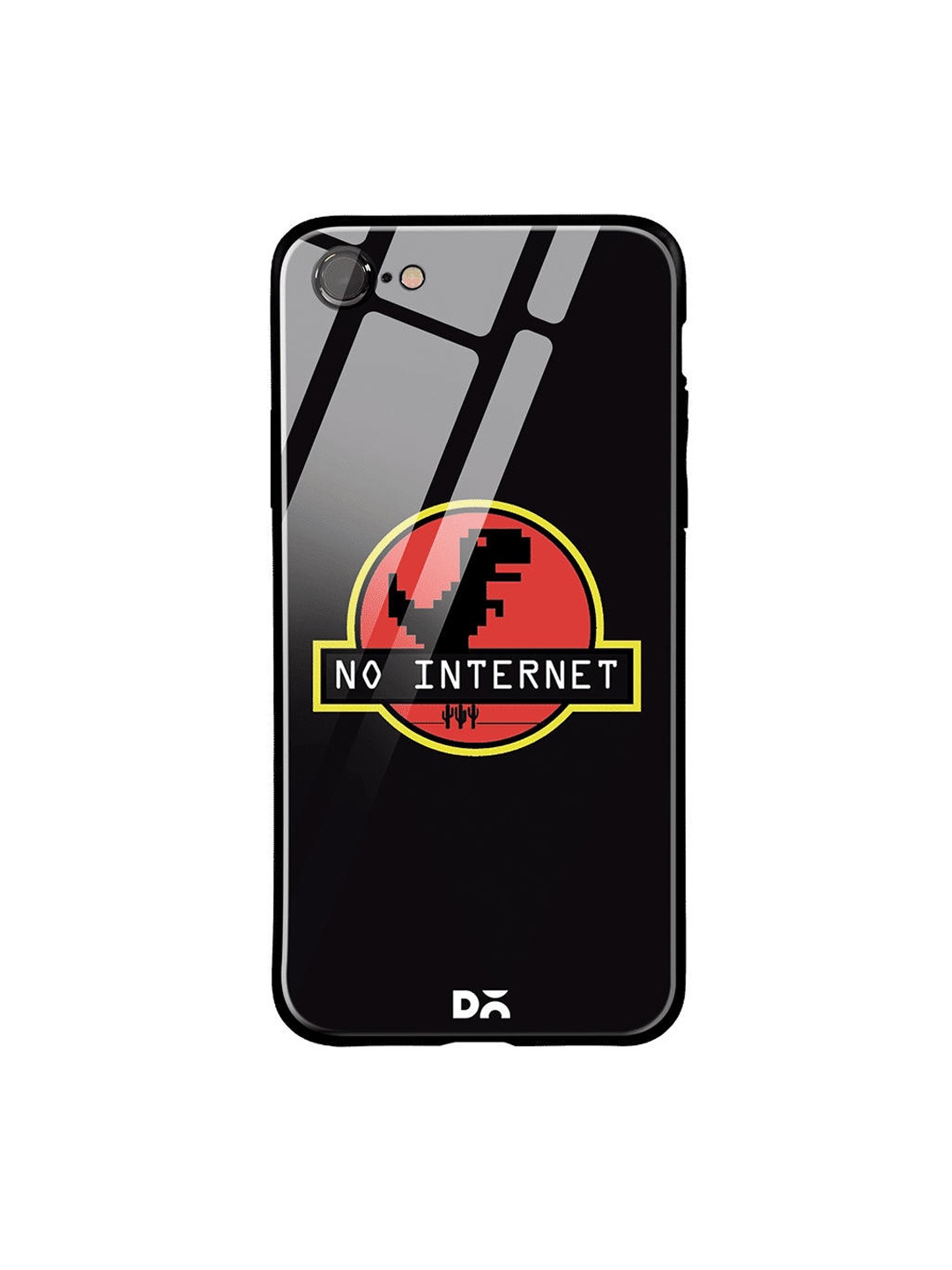 DailyObjects Black & Red No Internet iPhone 7 Glass Mobile Cover