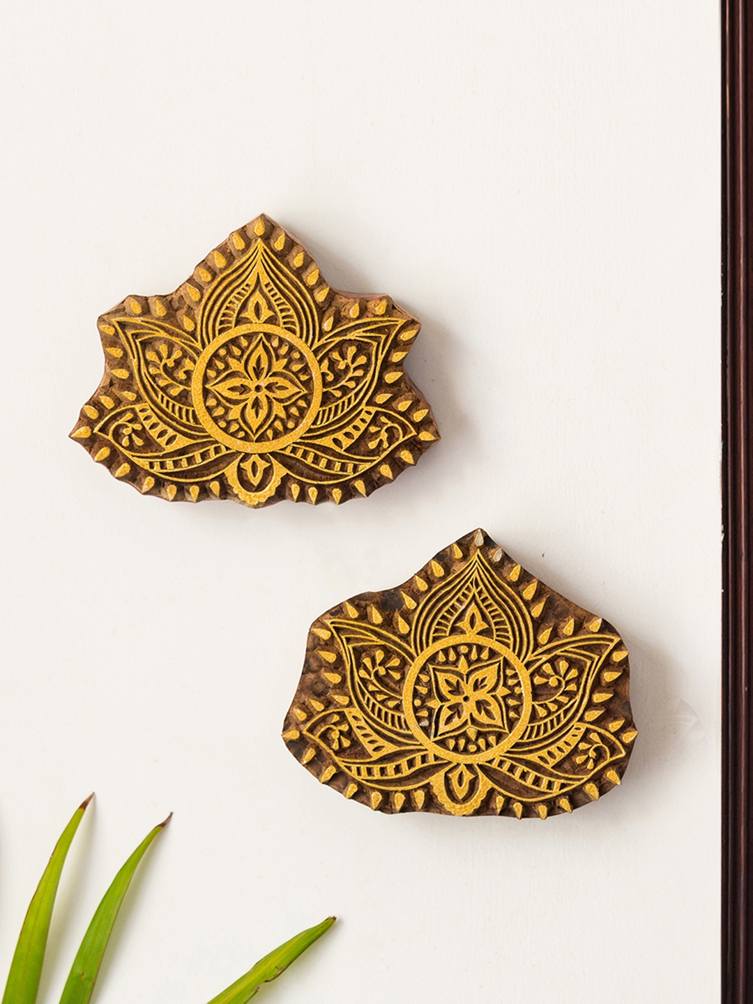 ExclusiveLane Set Of 2 Lotus Pair Hand Carved Block Wooden Wall Hangings, Brown
ExclusiveLane Set Of 2 Lotus Pair Hand Carved Block Wooden Wall Hangings, Brown