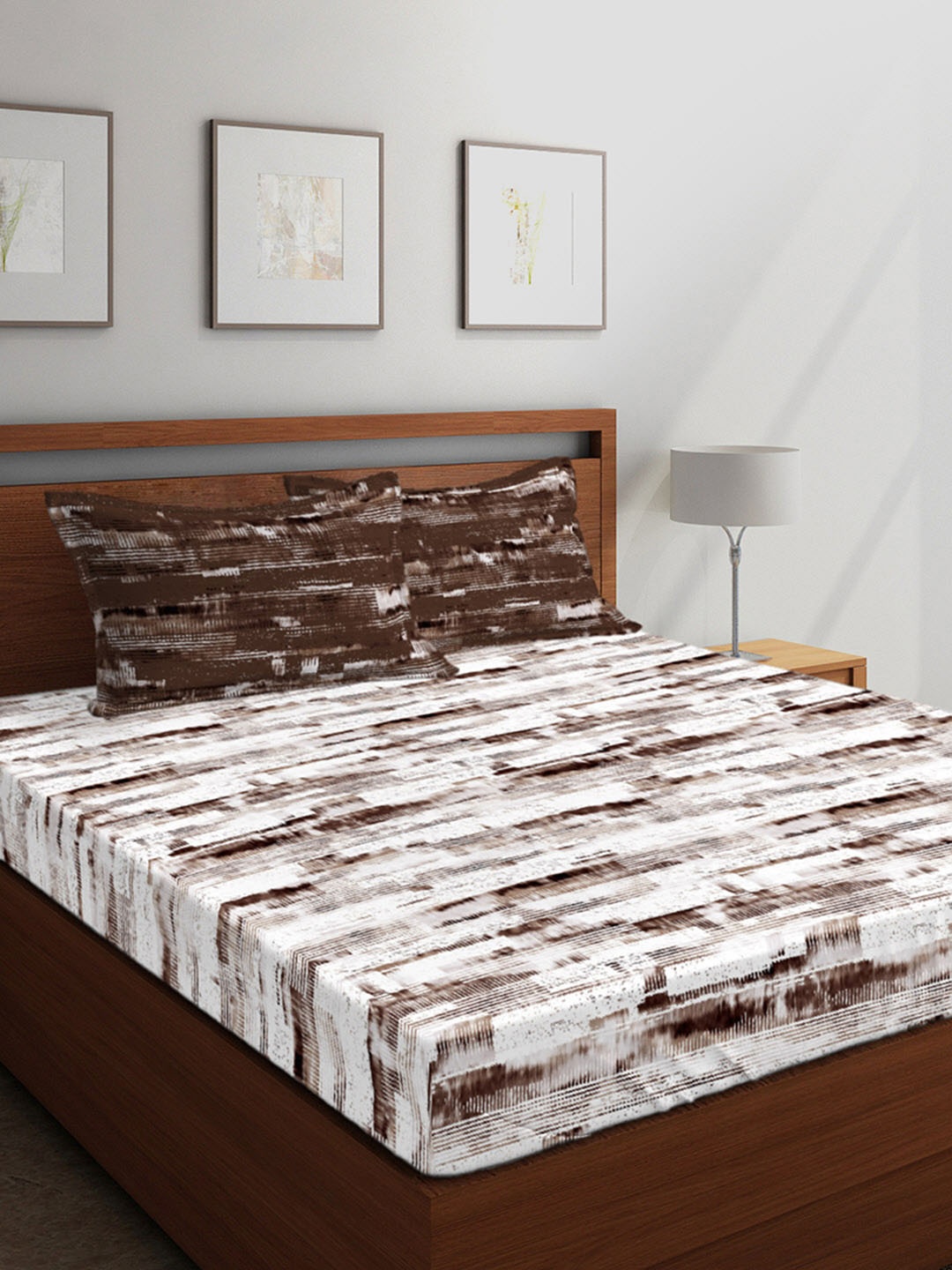 Boutique Living India Brown & White Abstract 300 TC Cotton 1 Queen Bedsheet with 2 Pillow Covers
Boutique Living India Brown & White Abstract 300 TC Cotton 1 Queen Bedsheet with 2 Pillow Covers