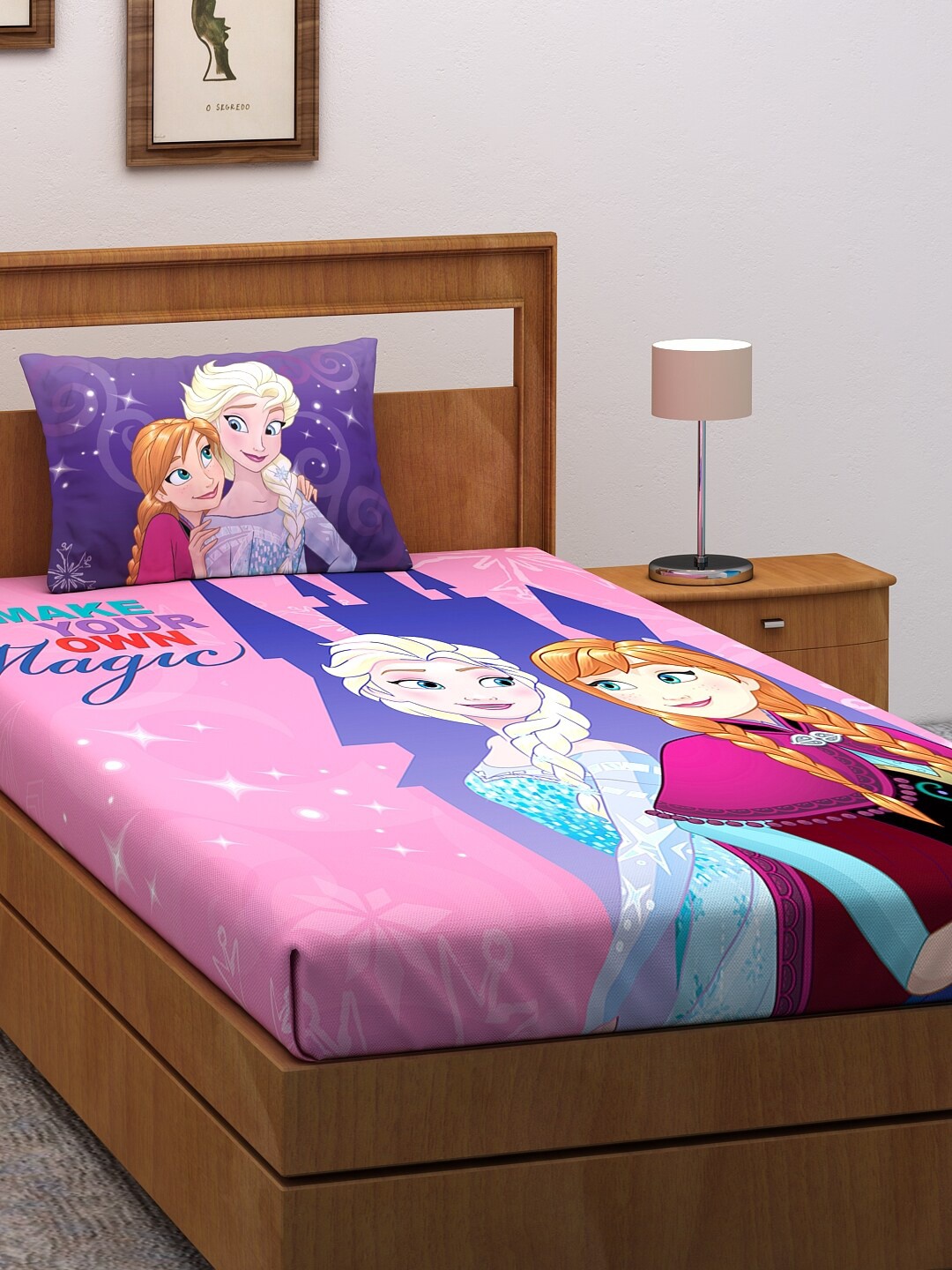 Disney Pink & Blue Princess Cartoon Characters 180 TC Single Bedsheet with Pillow Cover
Disney Pink & Blue Princess Cartoon Characters 180 TC Single Bedsheet with Pillow Cover