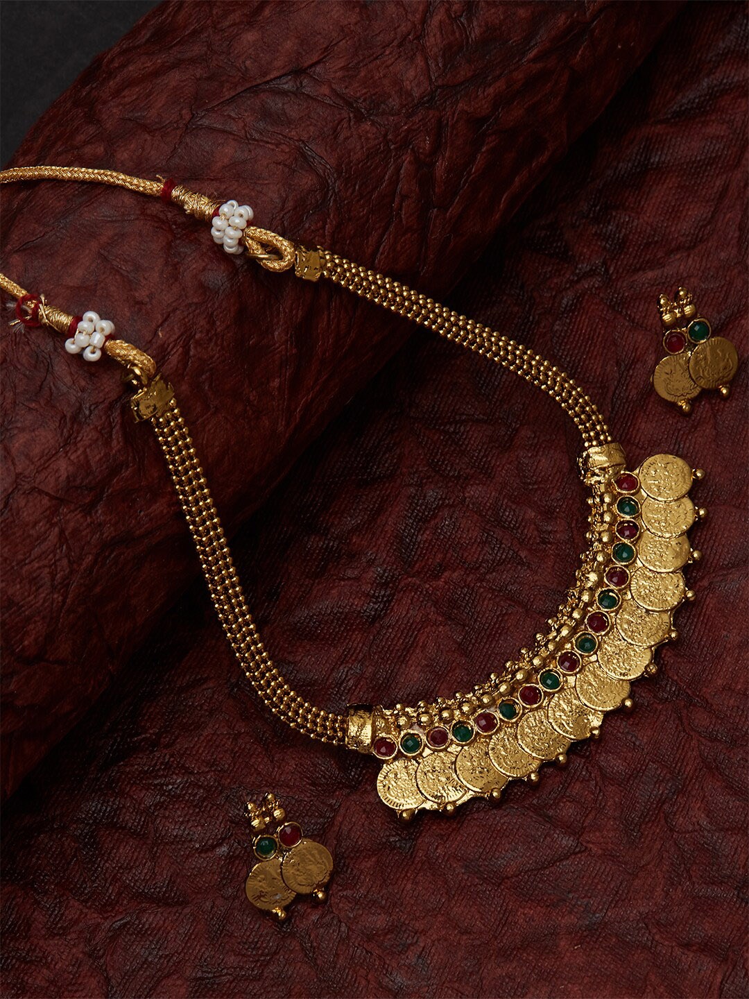 Fida Gold-Plated Temple Coin Jewellery Set