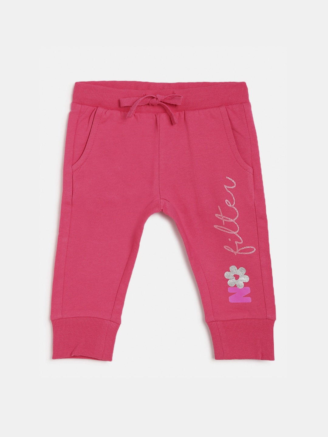 Chicco Girls Pink Regular Fit Printed Joggers