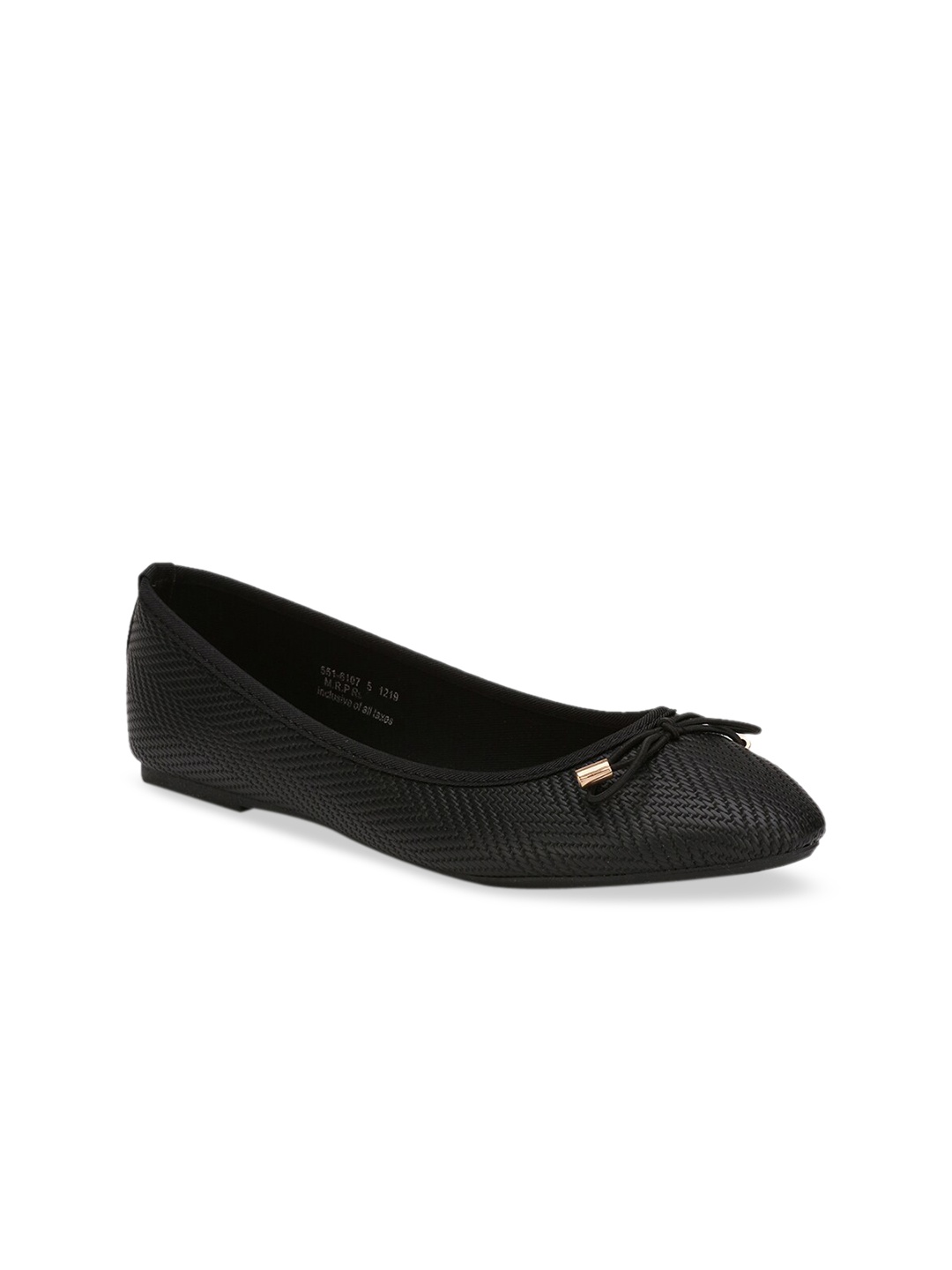 Bata Women Black Solid Ballerinas