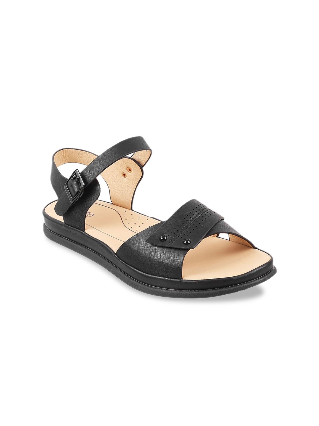 Metro Women Black Solid Sandals