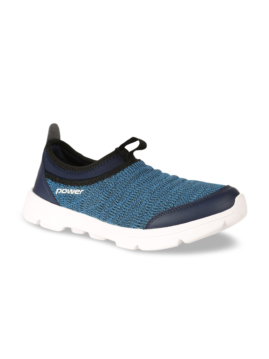 Power Men Teal Blue Mesh Walking Shoes