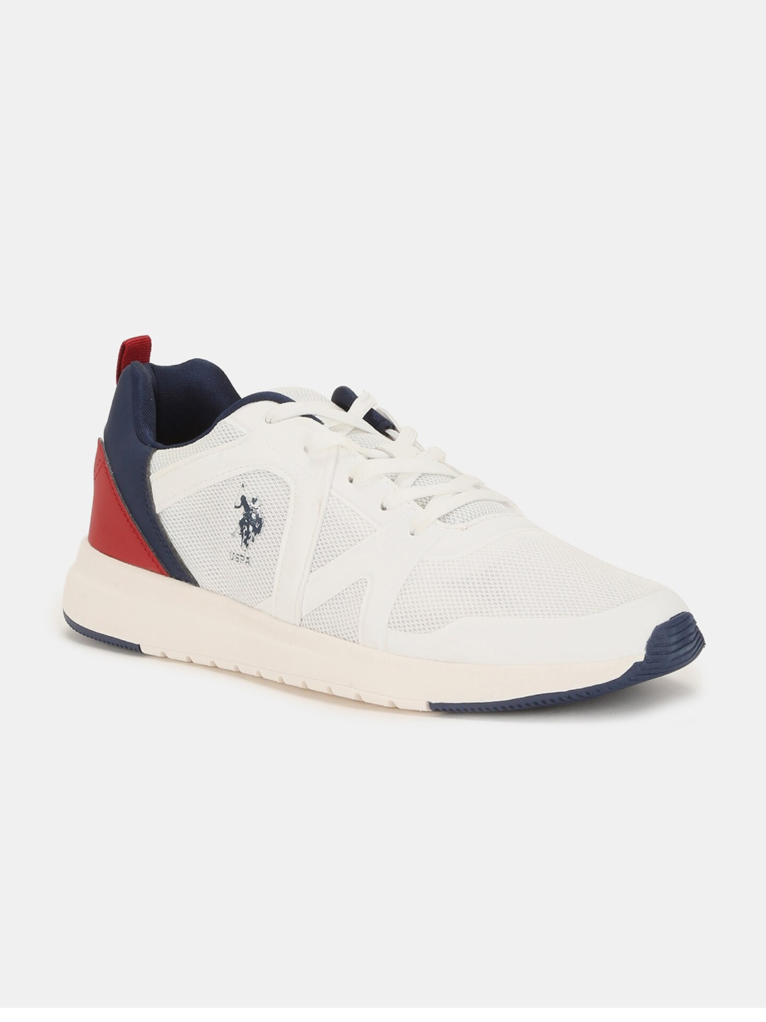 U.S. Polo Assn. Men Off-White & Navy Blue Walking Shoes