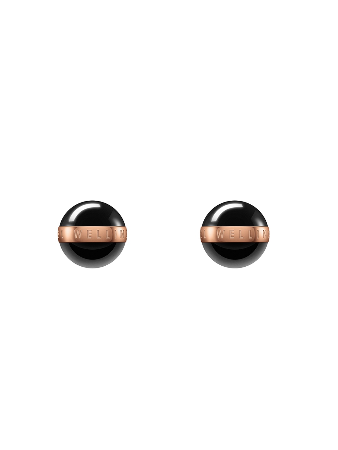 Daniel Wellington Rose Gold & Black Circular Studs
