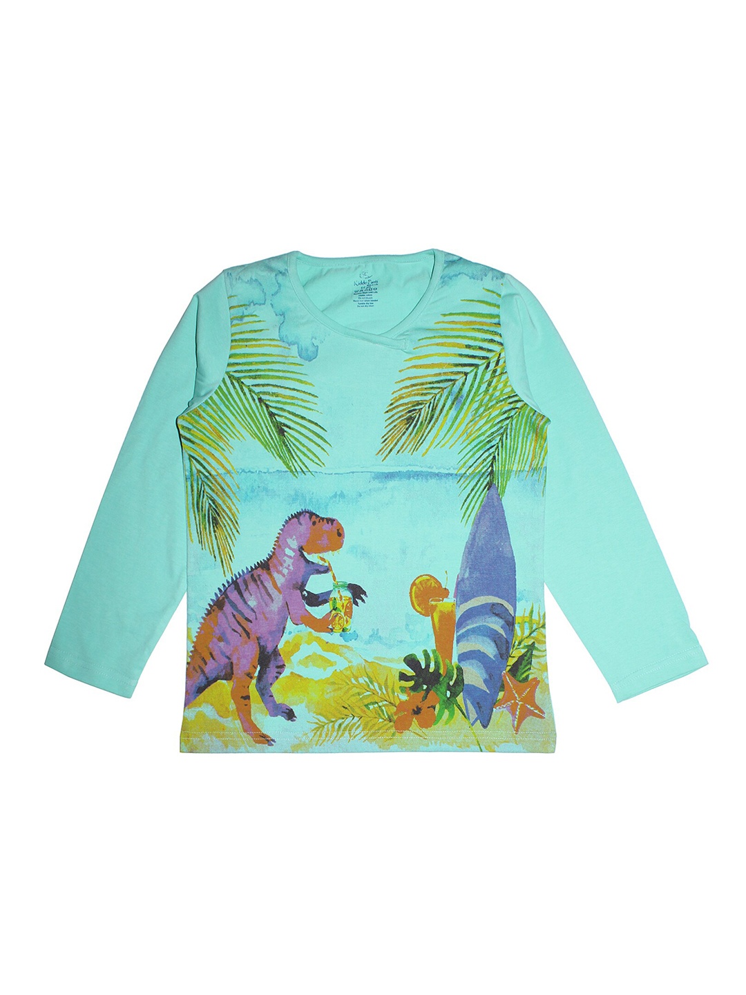 KiddoPanti Girls Sea Green & Purple Dinosaur Printed Round Neck T-shirt
KiddoPanti Girls Sea Green & Purple Dinosaur Printed Round Neck T-shirt