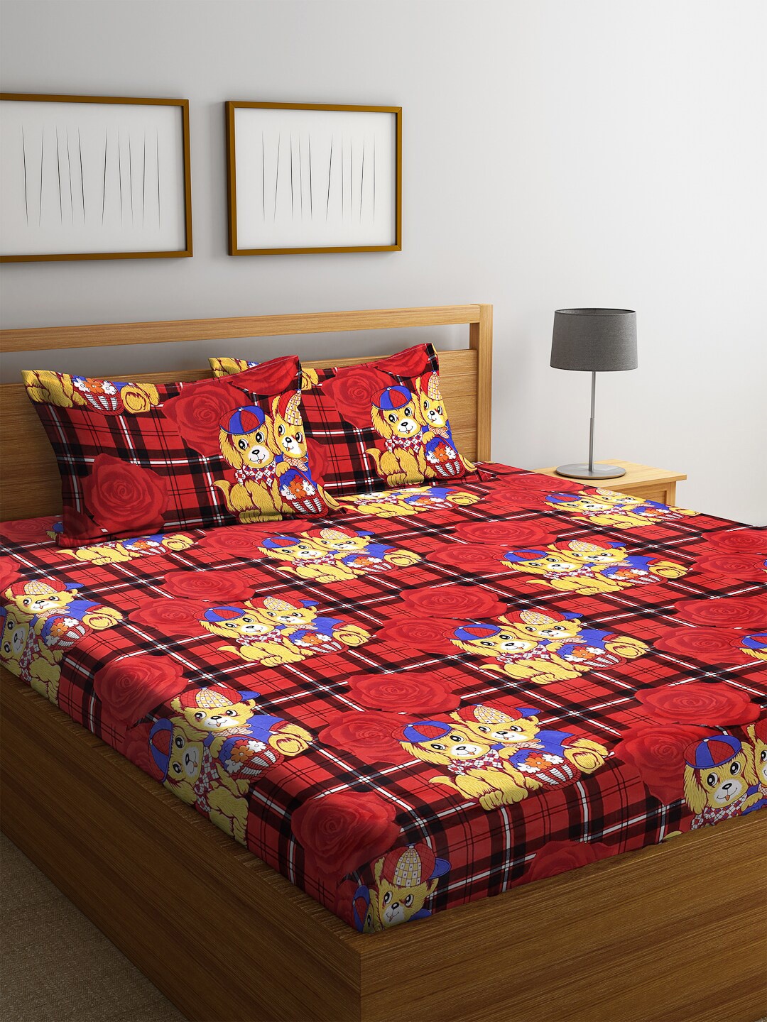ROMEE Cartoon Characters Print Microfiber Queen Bedsheet With 2 Pillow Covers-144 TC, Red
ROMEE Cartoon Characters Print Microfiber Queen Bedsheet With 2 Pillow Covers-144 TC, Red