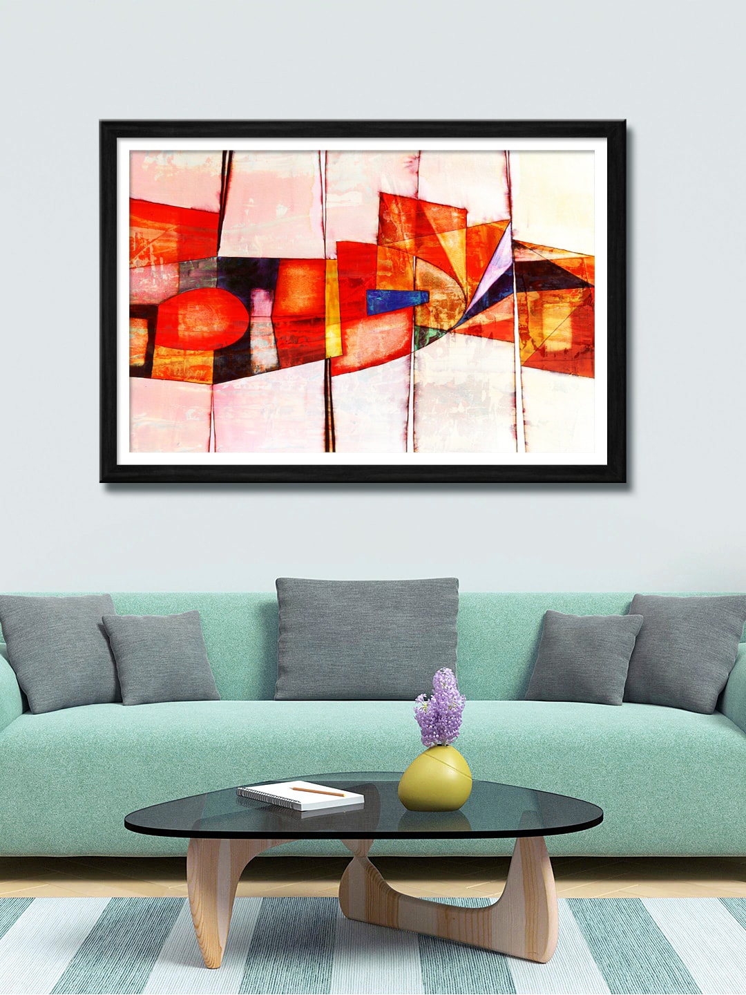 999Store Orange & Pink Abstract Canvas Painting Wall Art