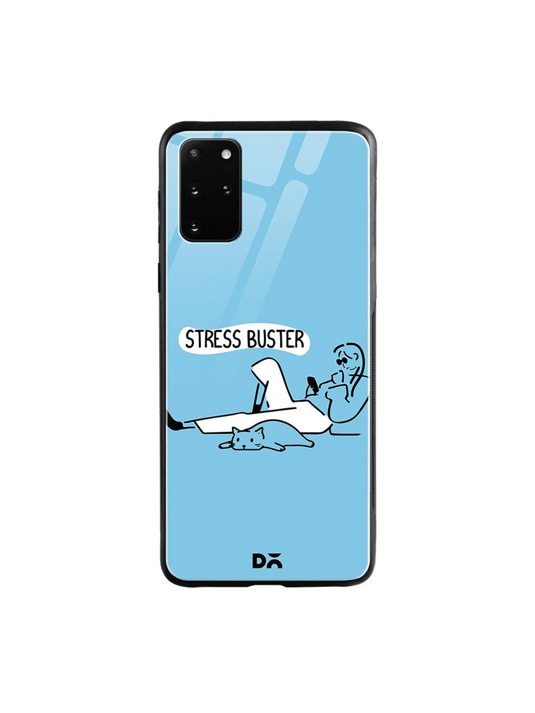 DailyObjects Blue & White Stress Buster Samsung Galaxy S20 Plus Shock Absorbent Glass Case