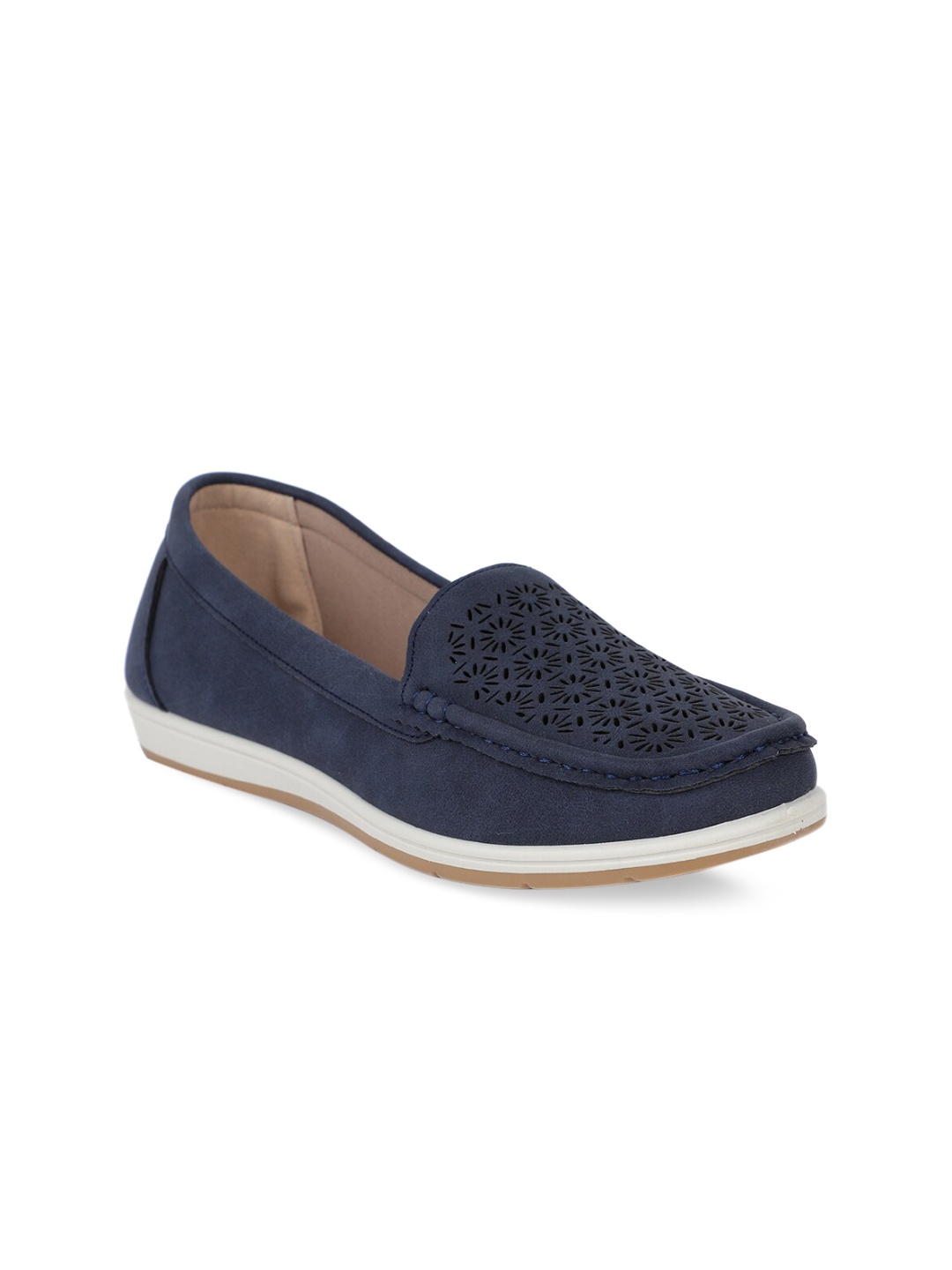 Bata Women Navy Blue Loafers