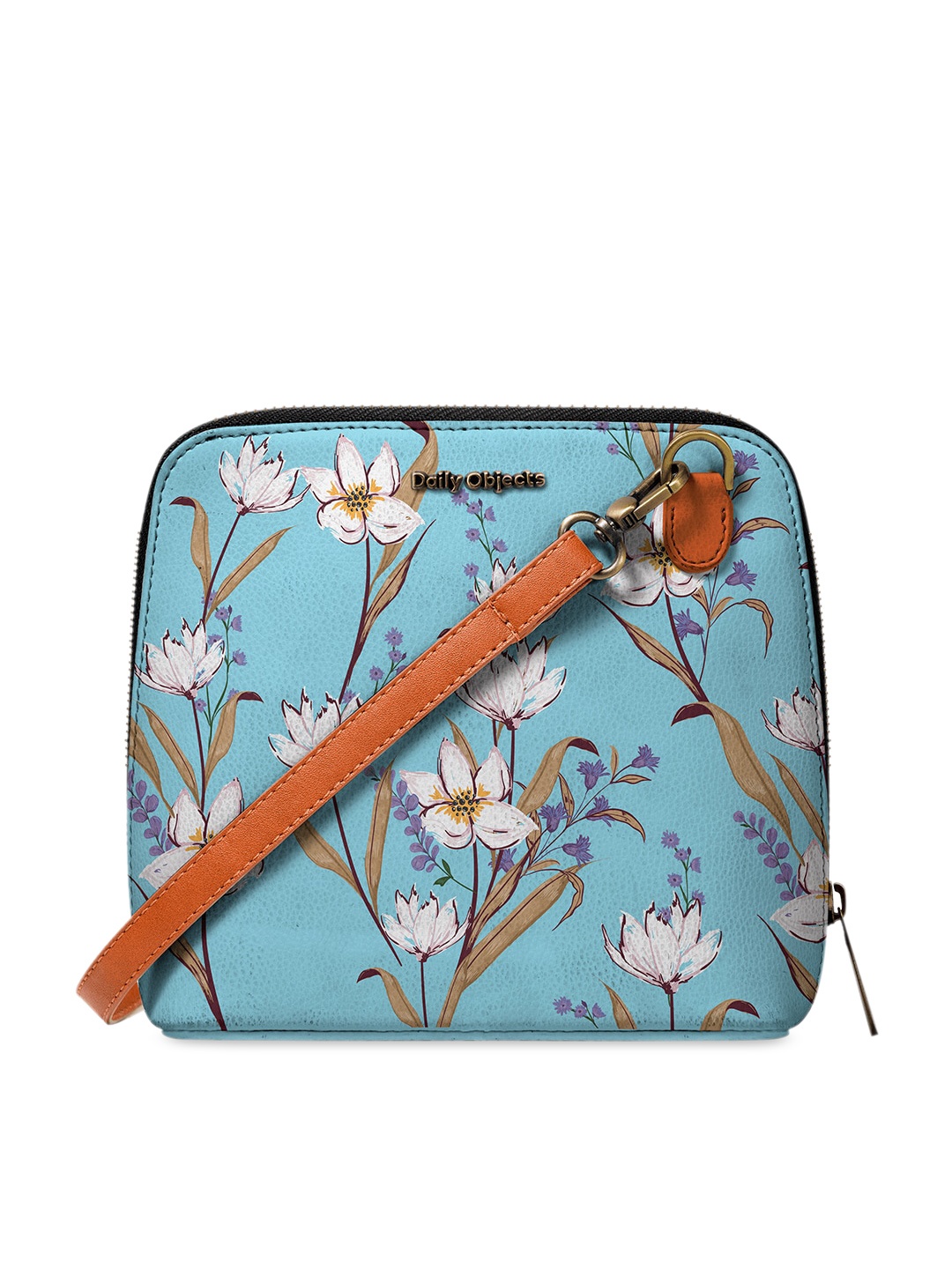 DailyObjects Blue & White Printed Sling Bag