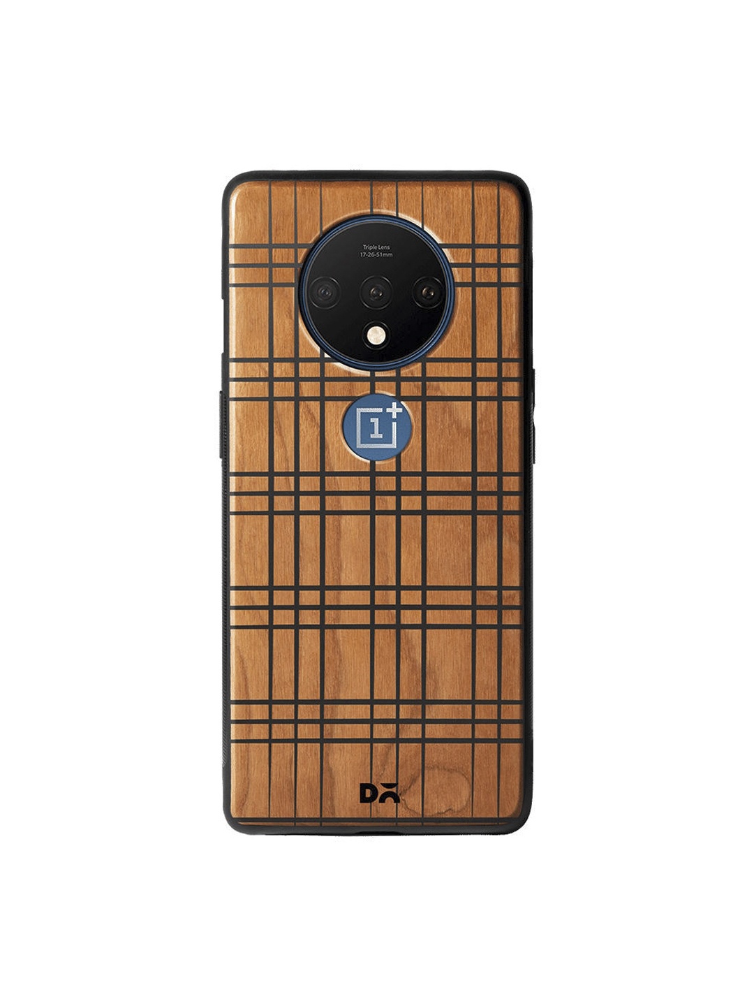 DailyObjects Brown & Black Webbing Lines Wooden OnePlus 7T Case