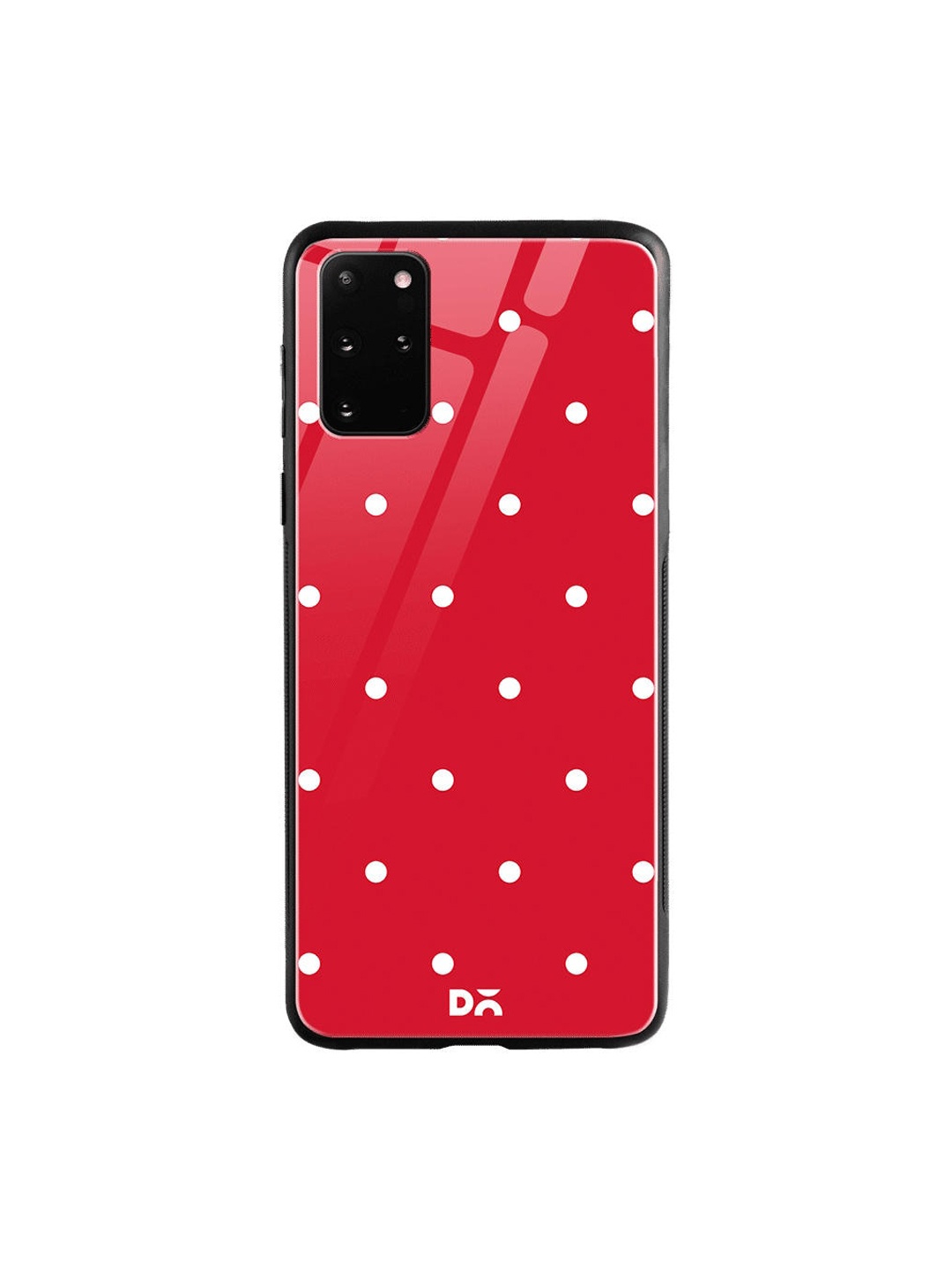 DailyObjects Red & White Bubbles Scarlet Samsung Galaxy S20 Plus Shock Absorbent Glass Case