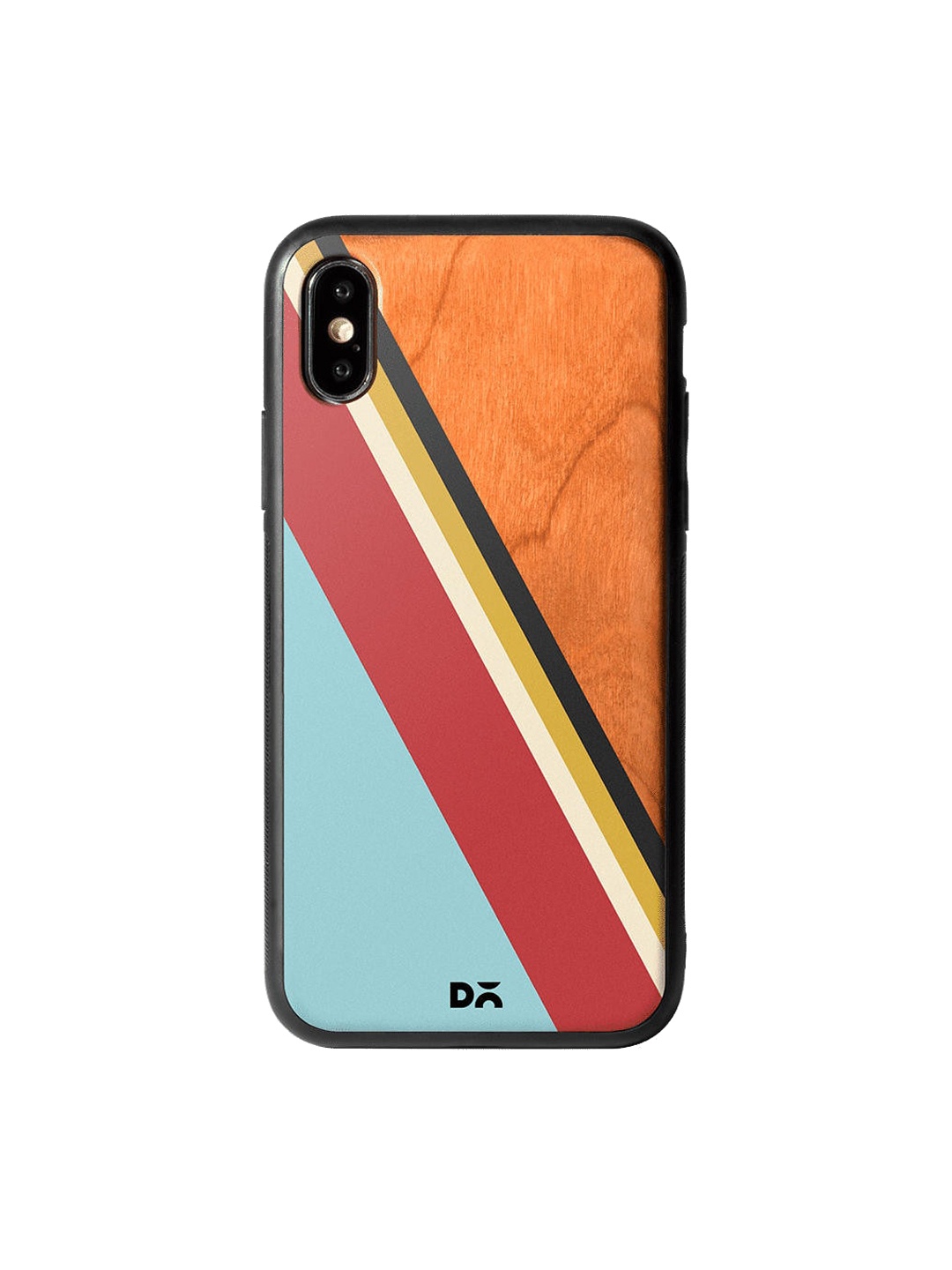 DailyObjects Brown & Blue Diagonal Wooden iPhone XS Max Case