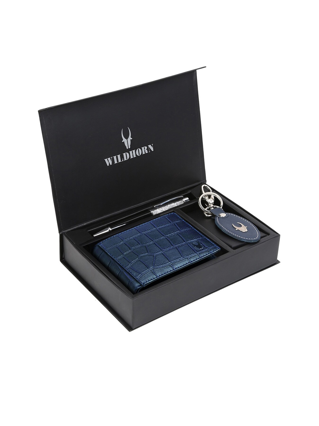 WildHorn Men Blue & Black RFID Protected Genuine Leather Wallet & Pen Accessory Gift Set
WildHorn Men Blue & Black RFID Protected Genuine Leather Wallet & Pen Accessory Gift Set